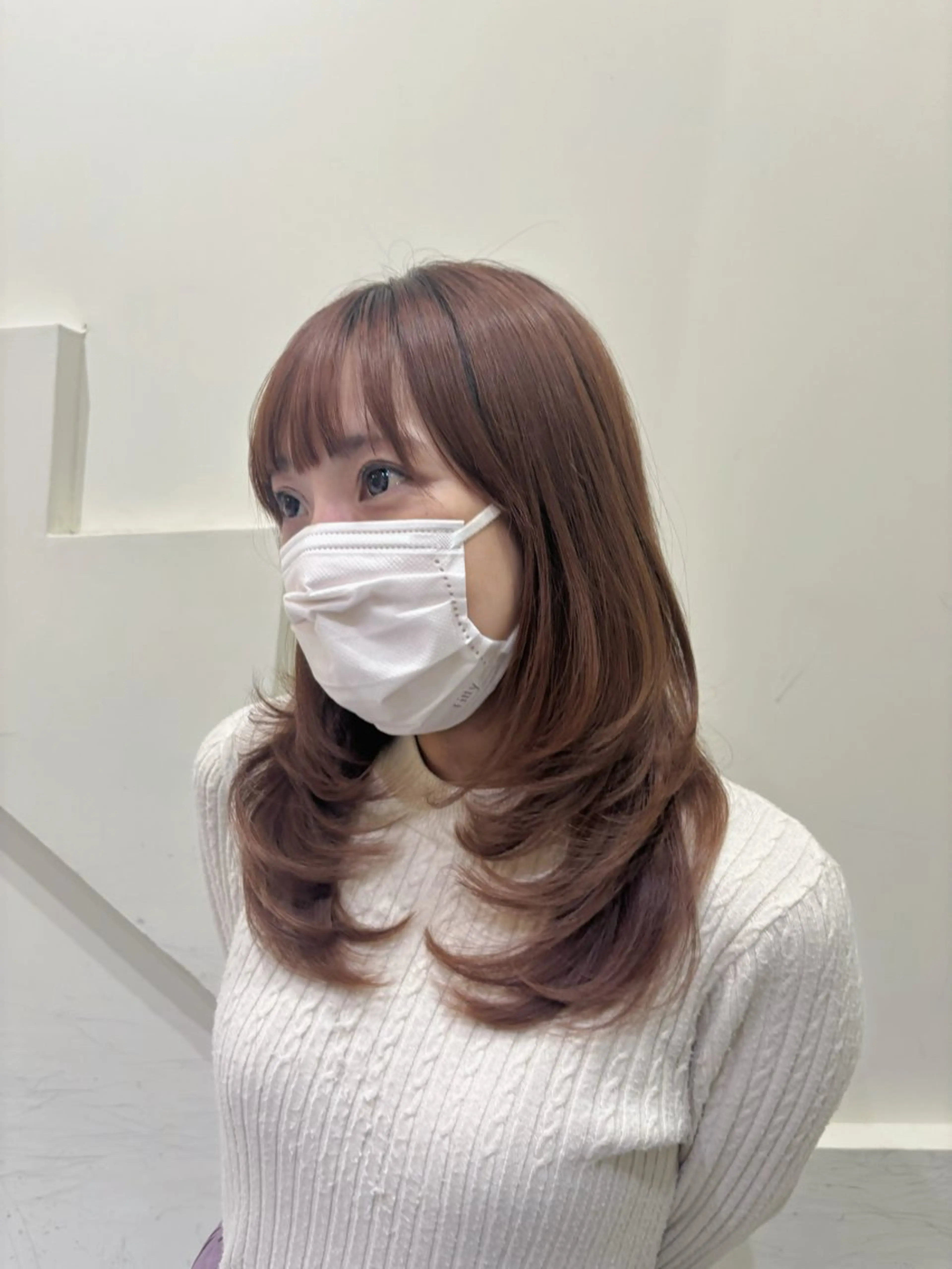 ロング レイヤーカット カット トリートメント 透明感グレージュ/ 縮毛矯正/静岡のヘアスタイル