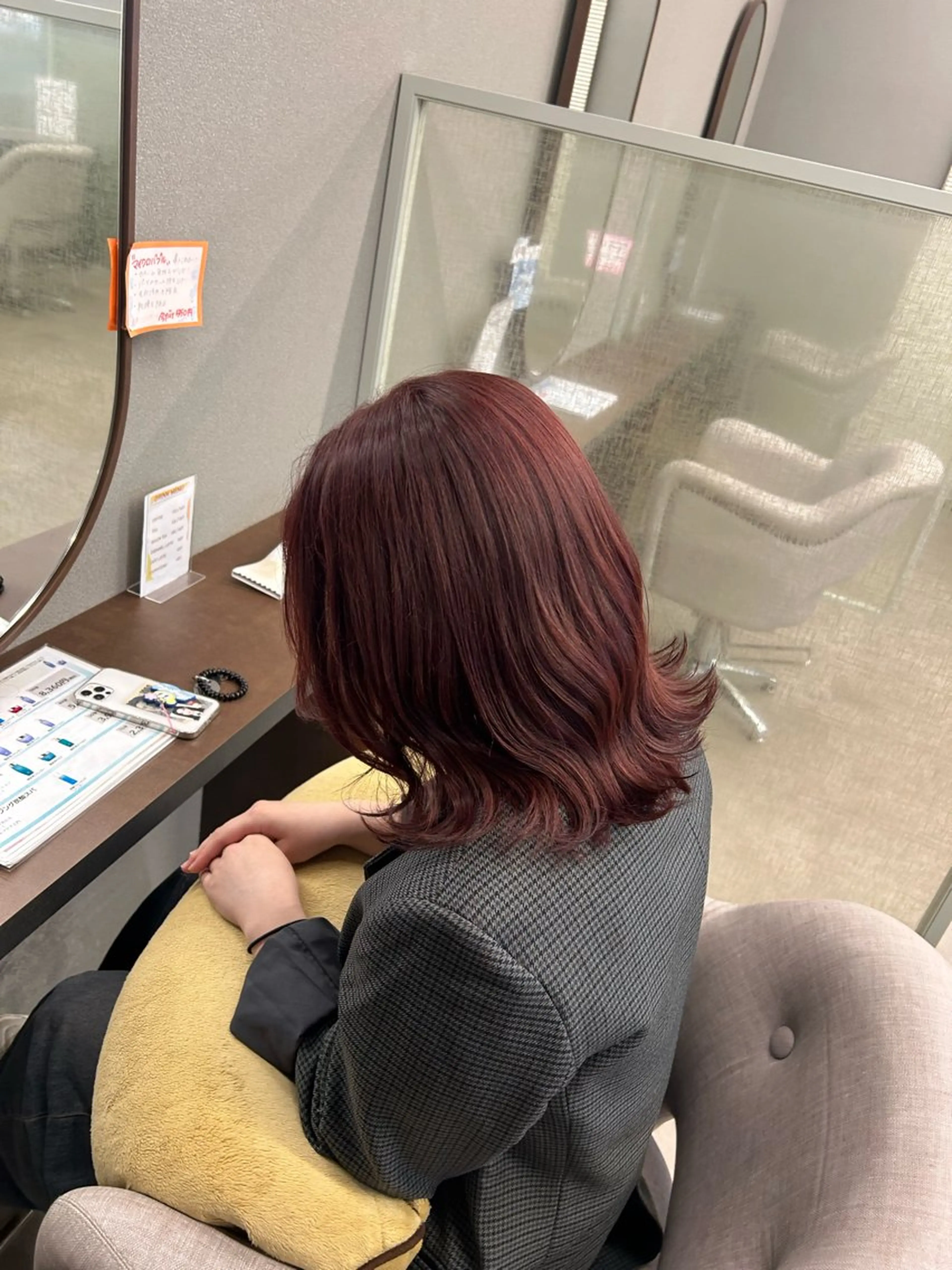 ミディアム CIEL大名店 Aujua認定サロン【シエル】所属・お顔周り/オリーブ/ Wカラー/mei大名のヘアスタイル