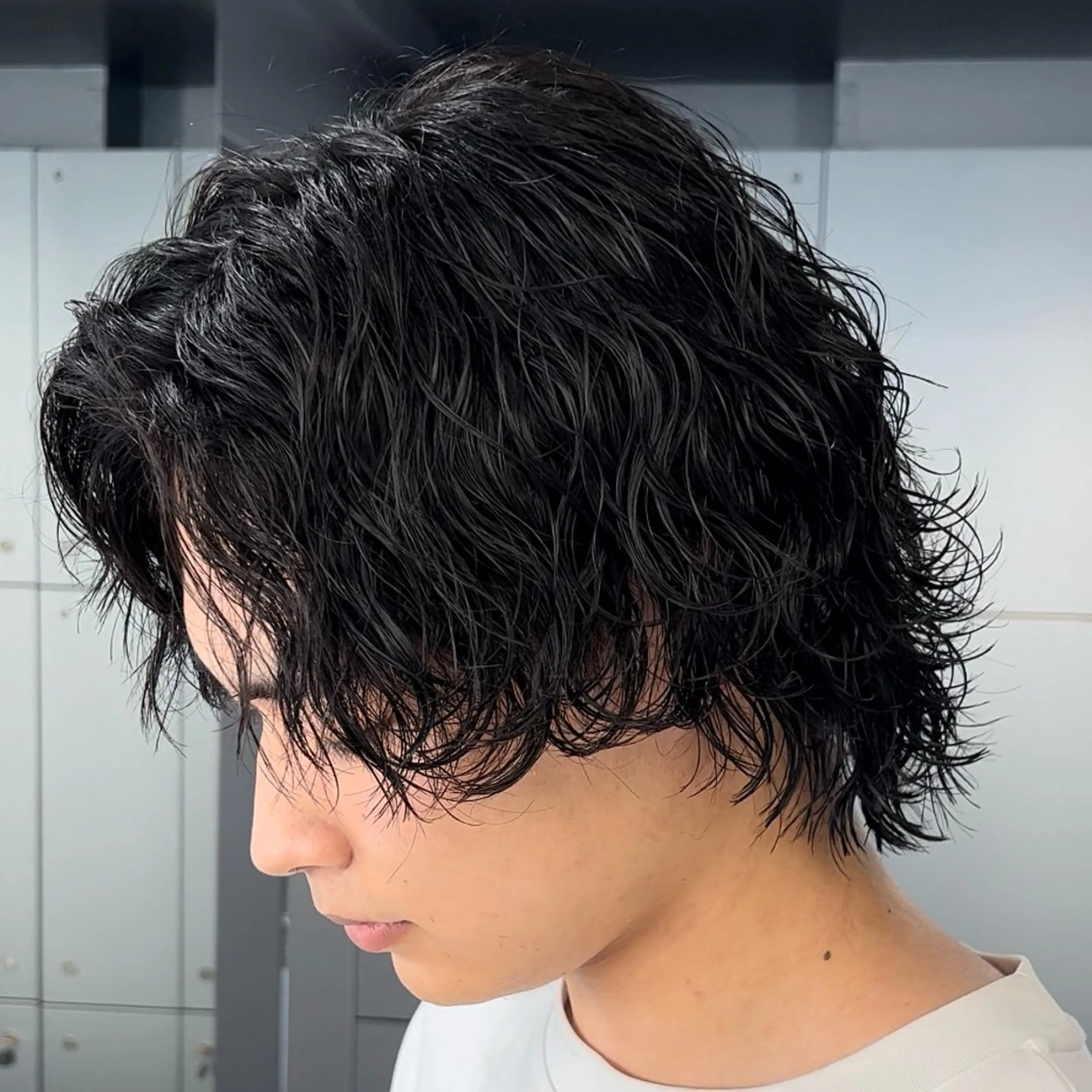 ミディアム パーマ ヘアアレンジ メンズ fifth 石川 凪のヘアスタイル