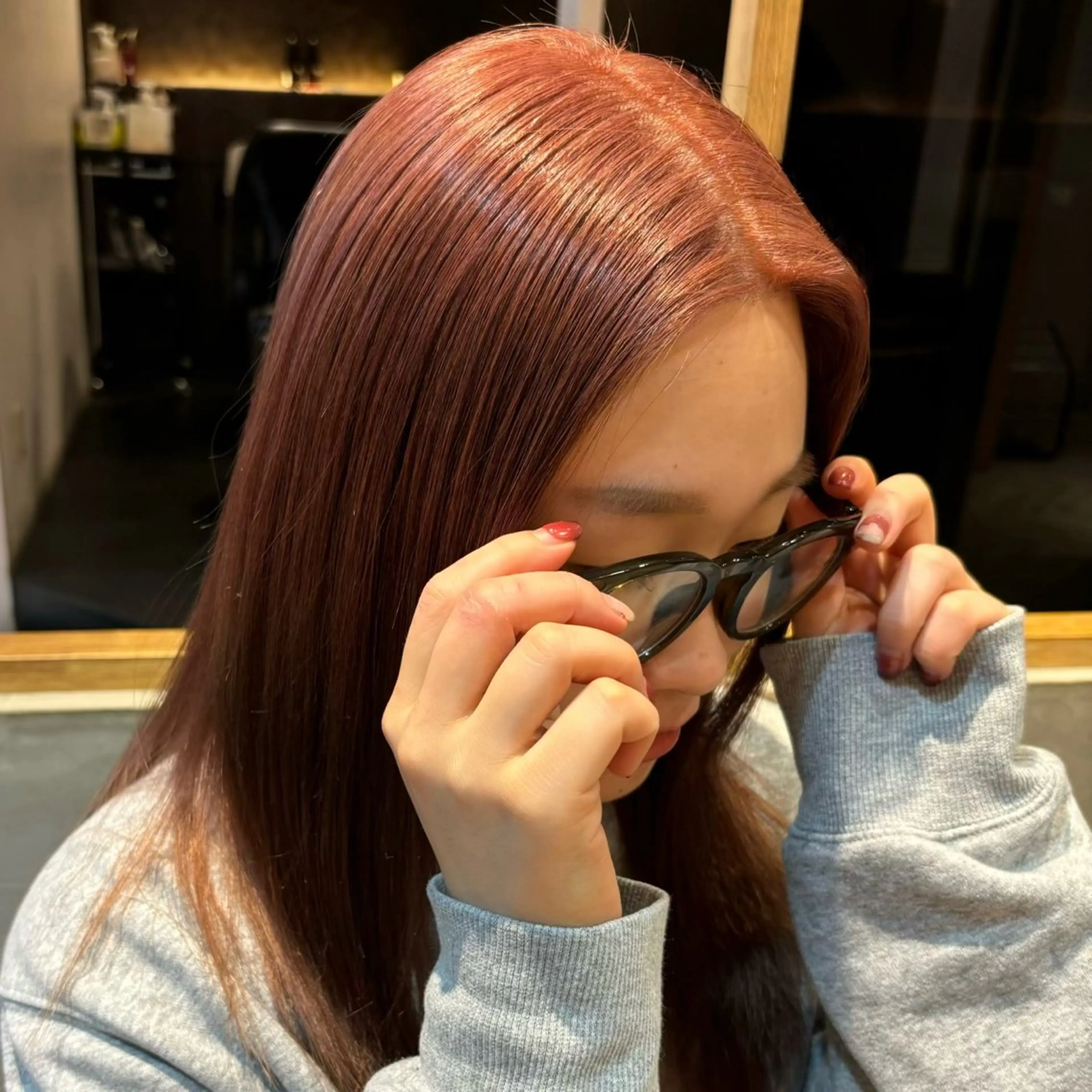 カラー ベージュカラー ブリーチ ブラウンカラー ダブルカラー グレージュ Wカラー/レイヤー /ボブ/otohaのヘアスタイル