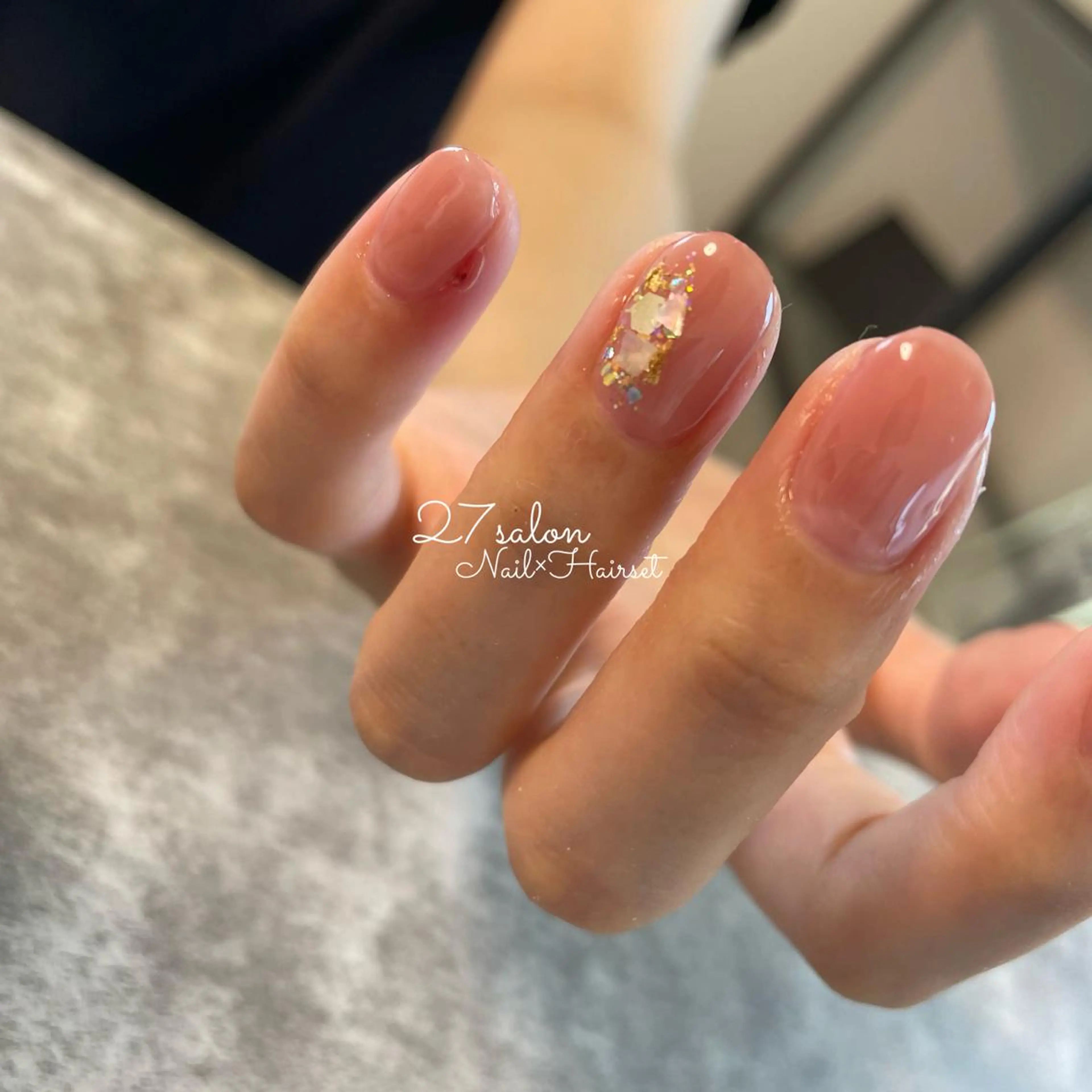 ネイル オフィスネイル ワンカラーネイル 27salon yuinaのネイルデザイン