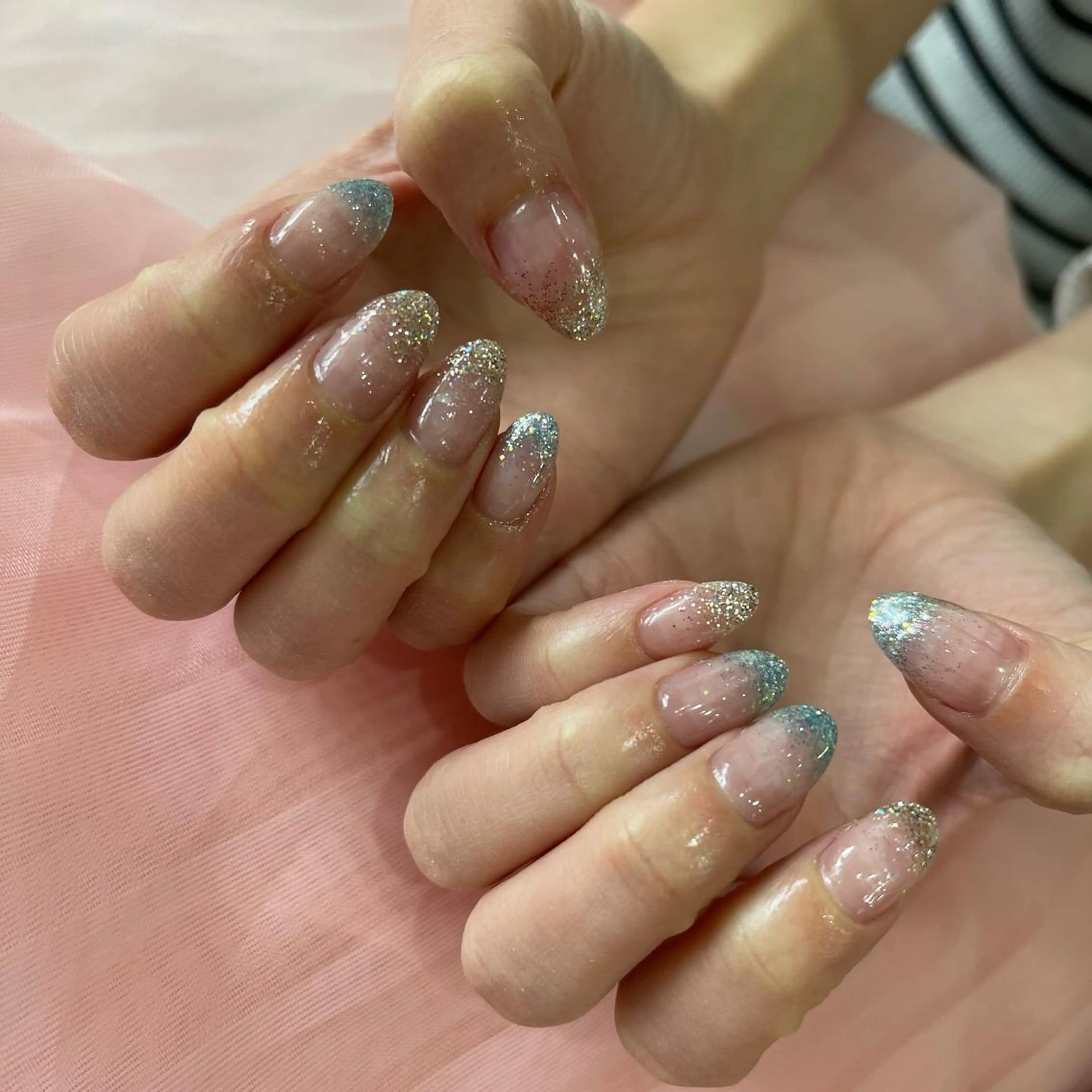 ネイル グラデーション ラメ(グリッター) ラメグラデーション Wish Nail 恒川のネイルデザイン