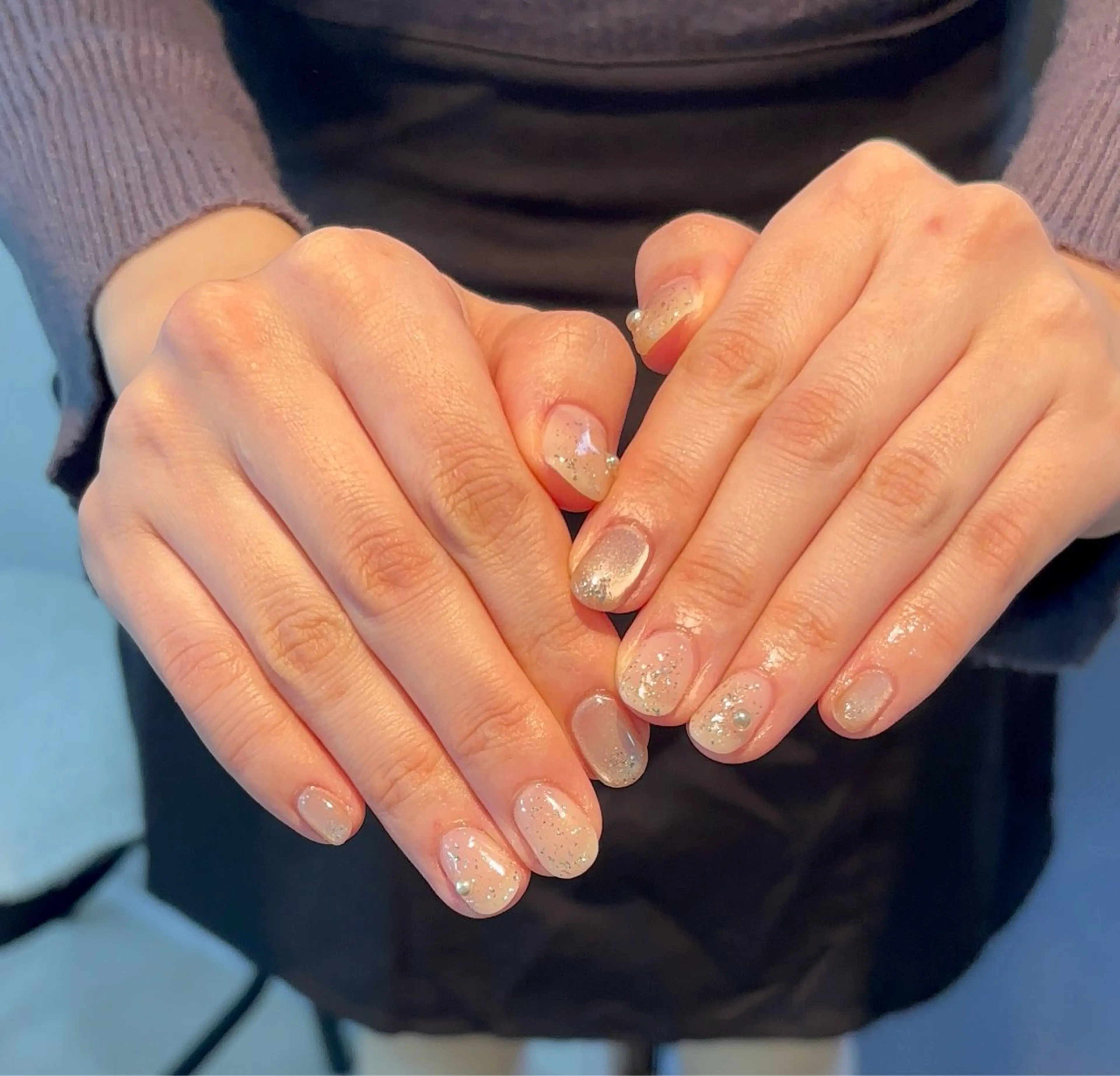 ネイル アートネイル キラキラネイル 冬ネイル クリスマス free'snail N A Oのネイルデザイン