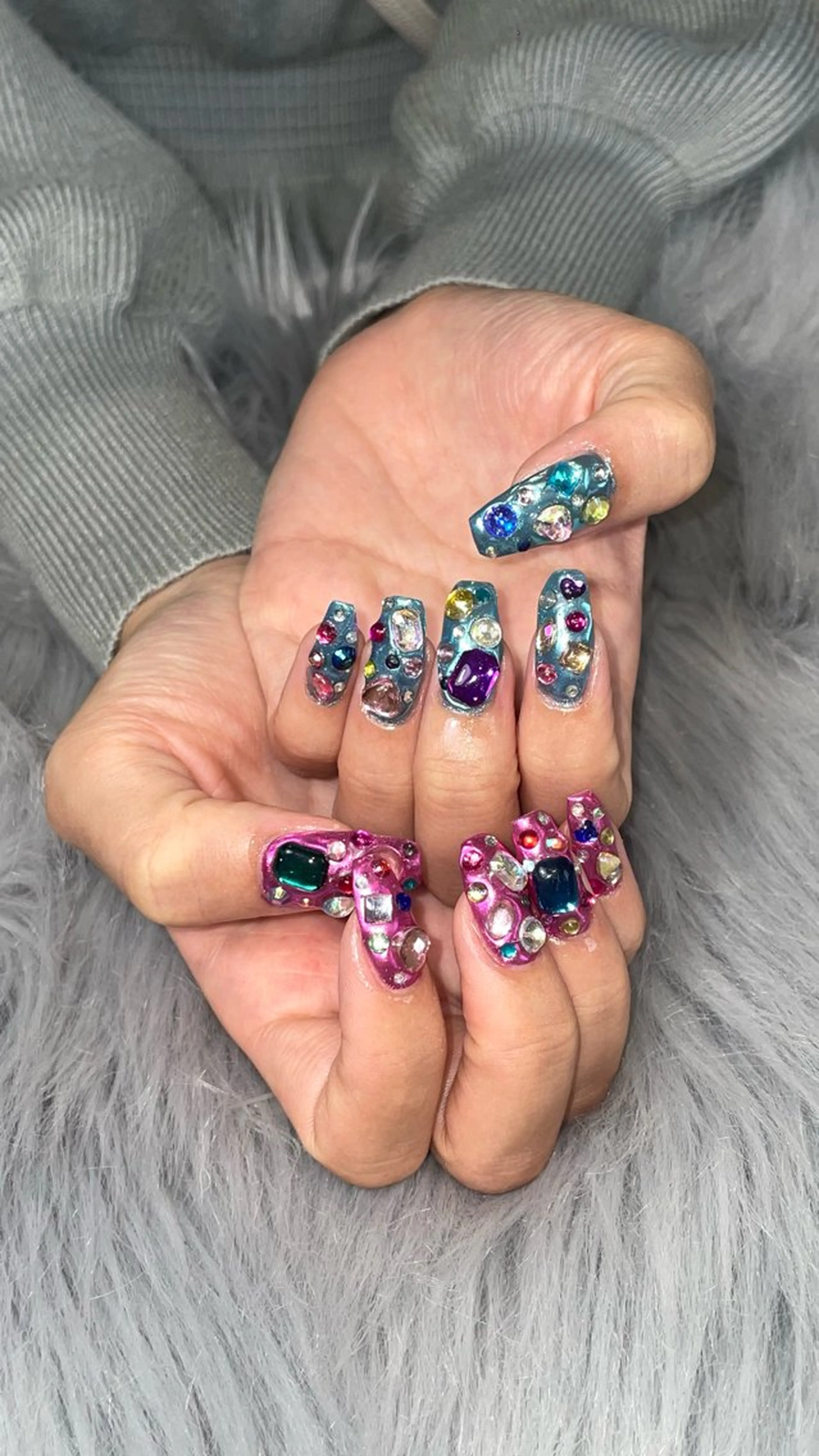 ネイル ラメ(グリッター) RICO Nail パーツつけ放題🌈のネイルデザイン