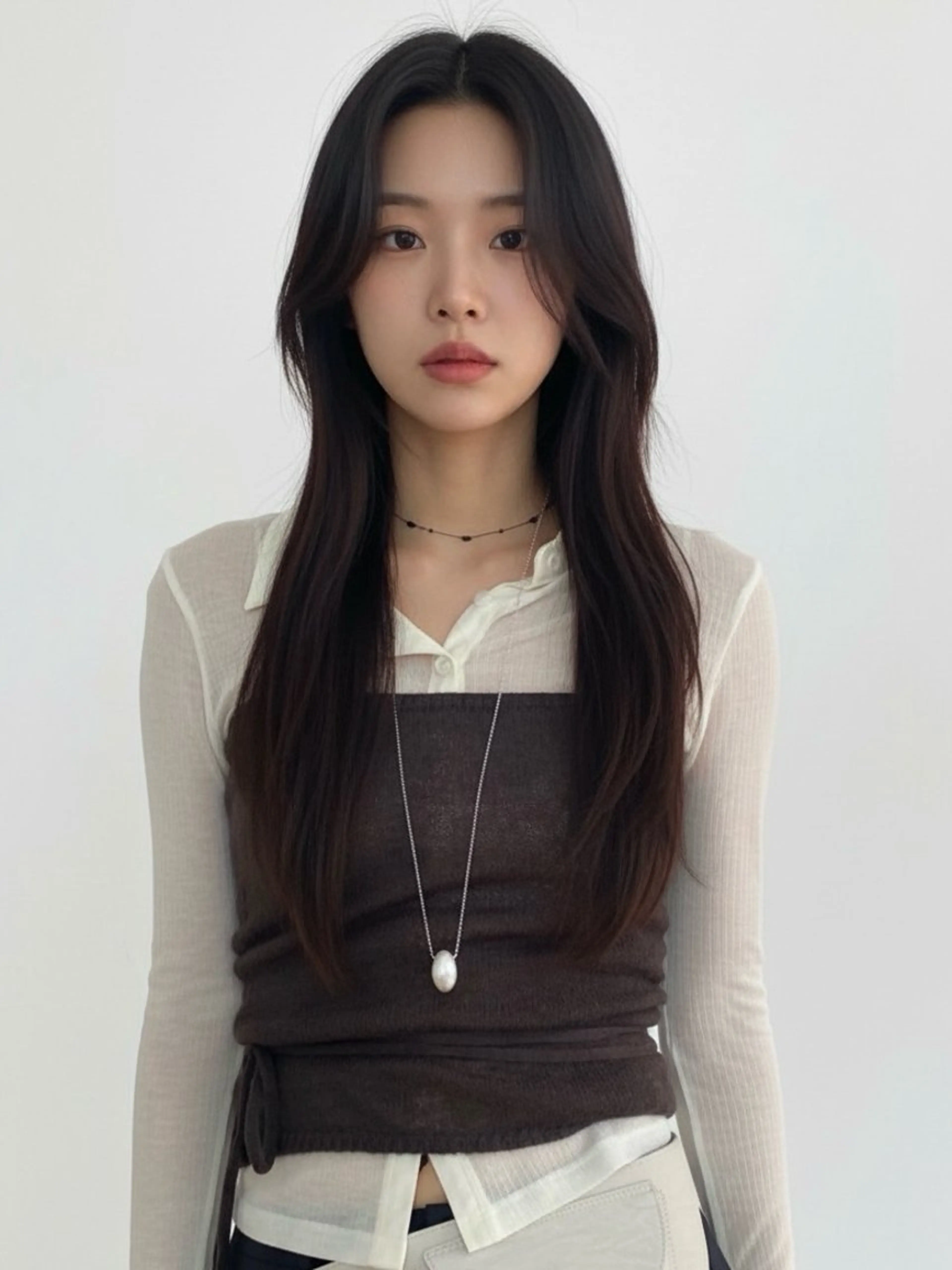 セミロング くびれヘア 顔まわりレイヤー 韓国風ヘア レイヤーカット 小顔カット カット ヘアカラー トリートメント 韓国レイヤーカット 🫧大阪梅田レイヤーのヘアスタイル