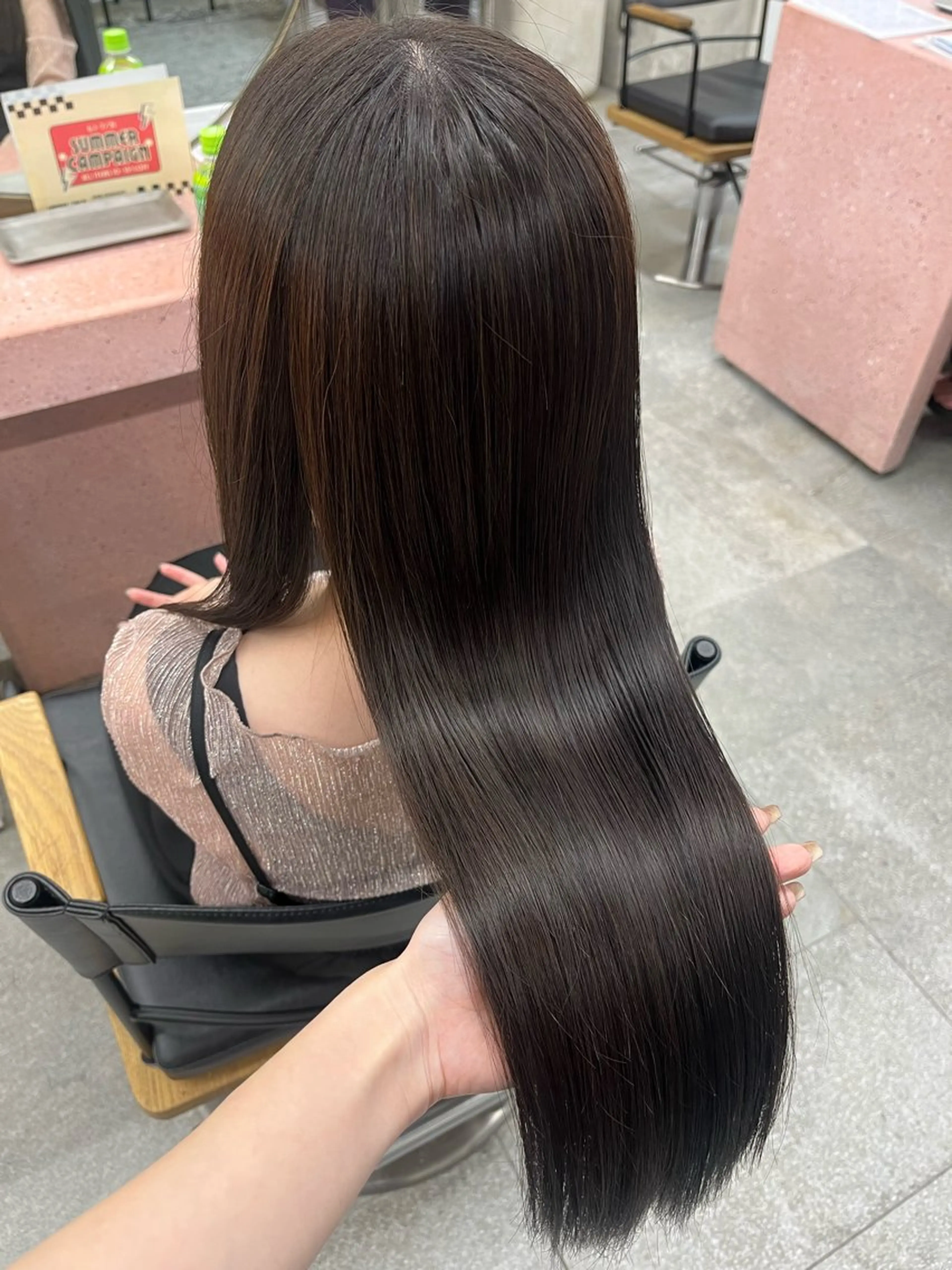 ロング カット 縮毛矯正 トリートメント オリーブ/レイヤー/ 酸性ストレート/ゆなのヘアスタイル