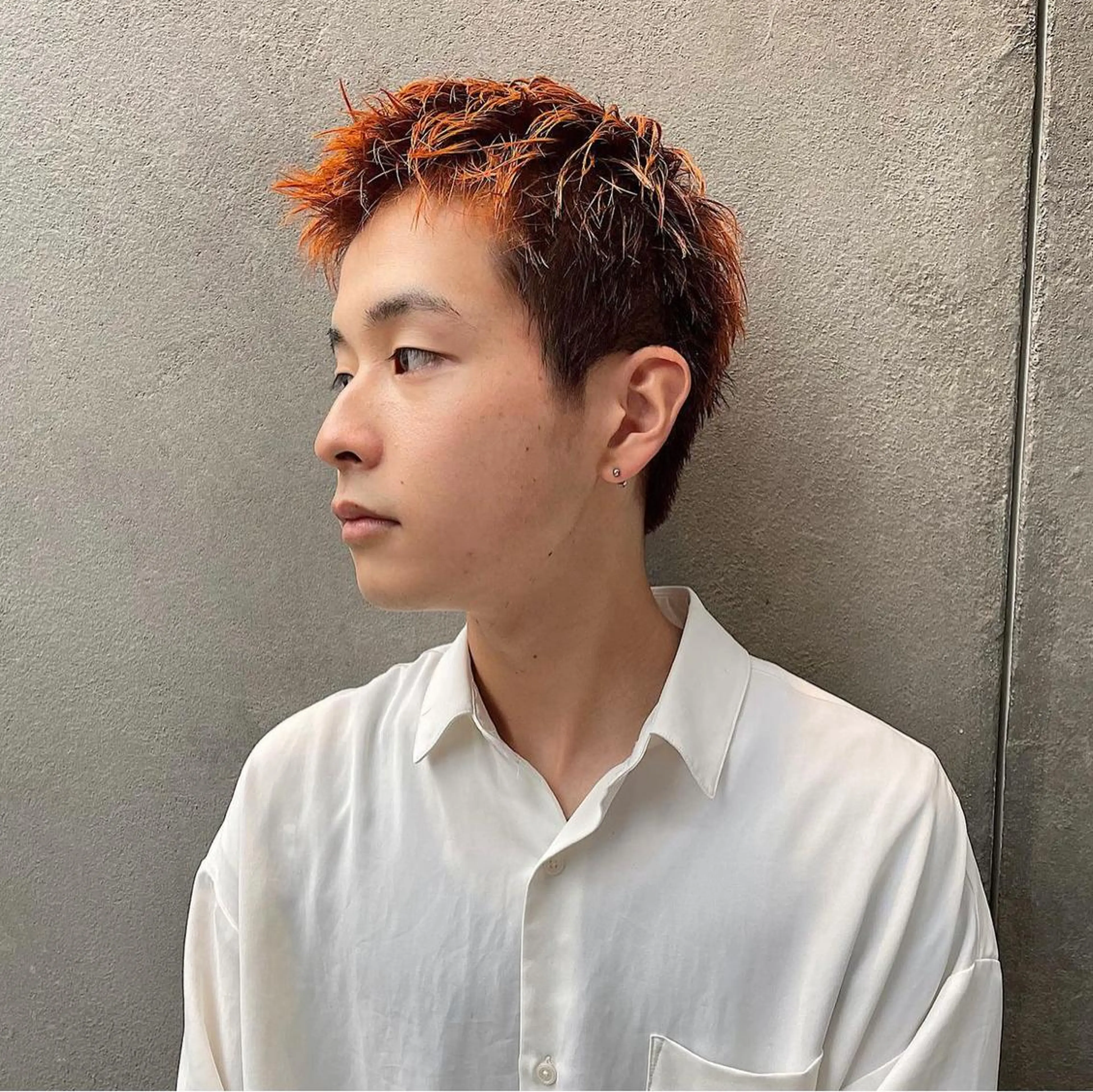 ショート メンズ メンズブリーチ オレンジブラウン 渋谷/原宿/メンズ/ コヤマトモヤのヘアスタイル