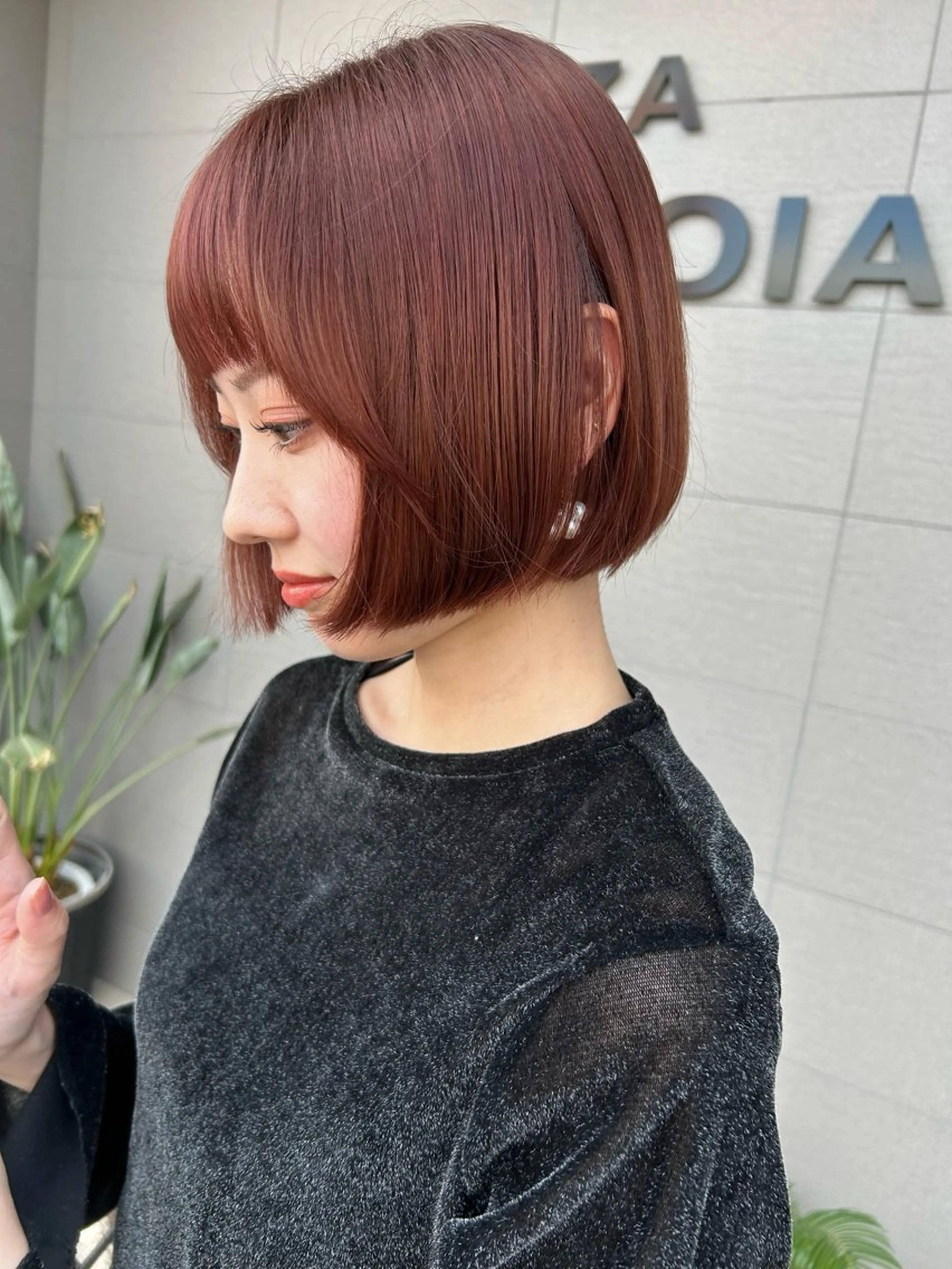 ショート カラー ピンクカラー ボブ ナカジマ ナナのヘアスタイル