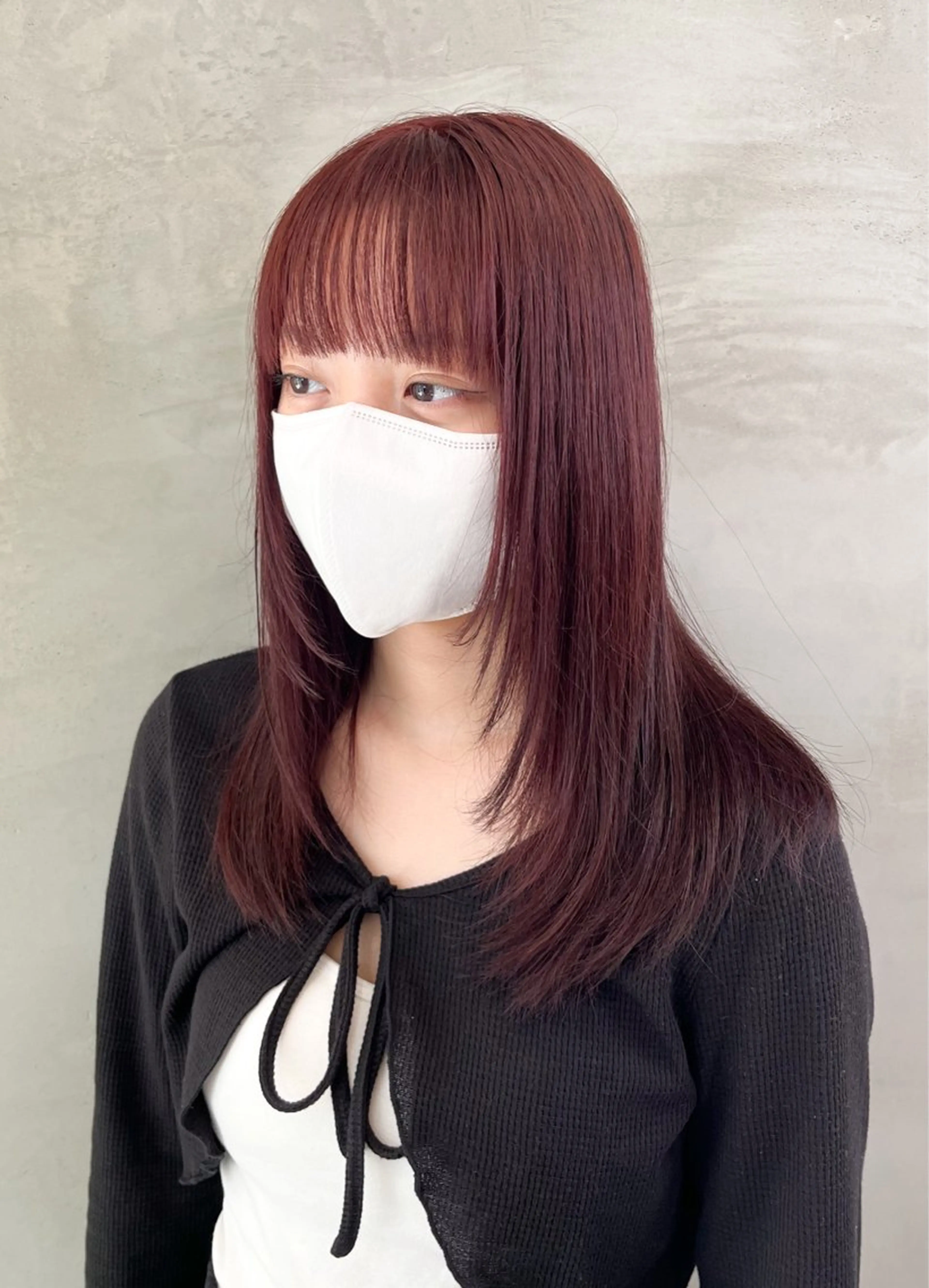 セミロング カラー ブリーチ ダブルカラー ブリーチなしカラー レッドカラー 顔まわりレイヤー ヘアカラー トリートメント 🫧透明感カラー🫧 OIKAWAのヘアスタイル