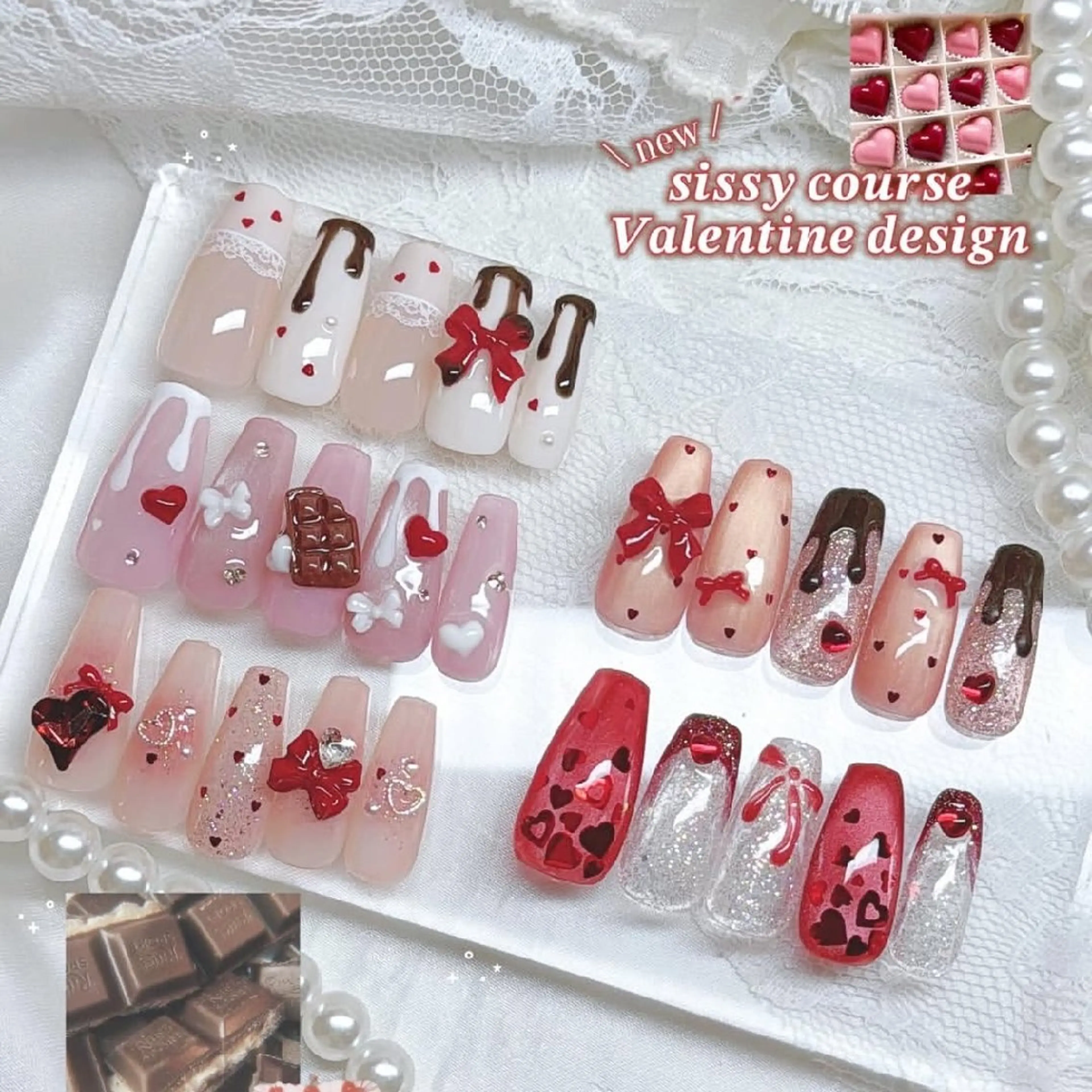ネイル バレンタイン sissy hatsuneのネイルデザイン