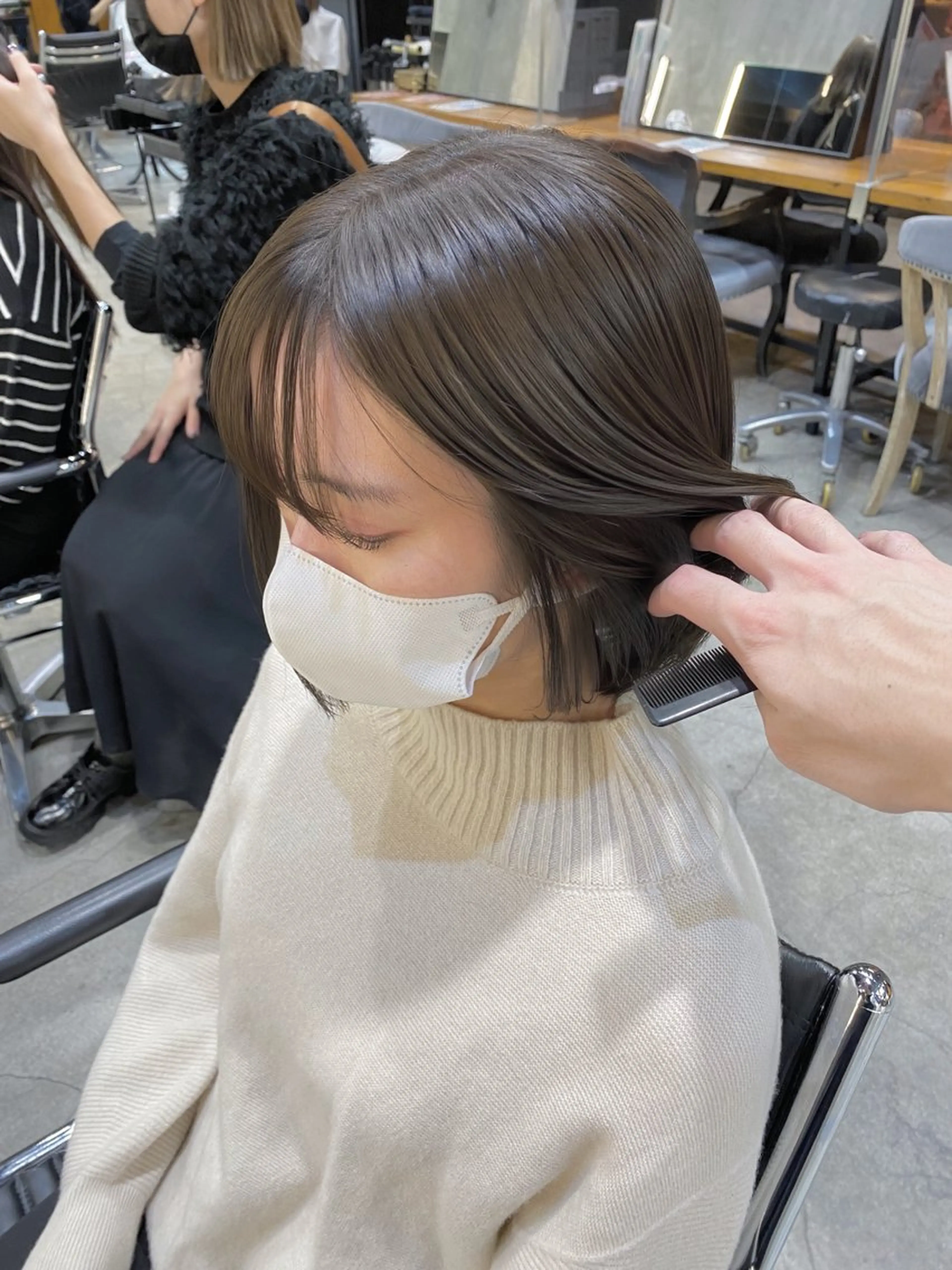 ショート カラー ショートボブ グレージュ ボブ ショートヘア カット ヘアカラー トリートメント 透明感カラー🌿 グレージュ🐺陽介のヘアスタイル