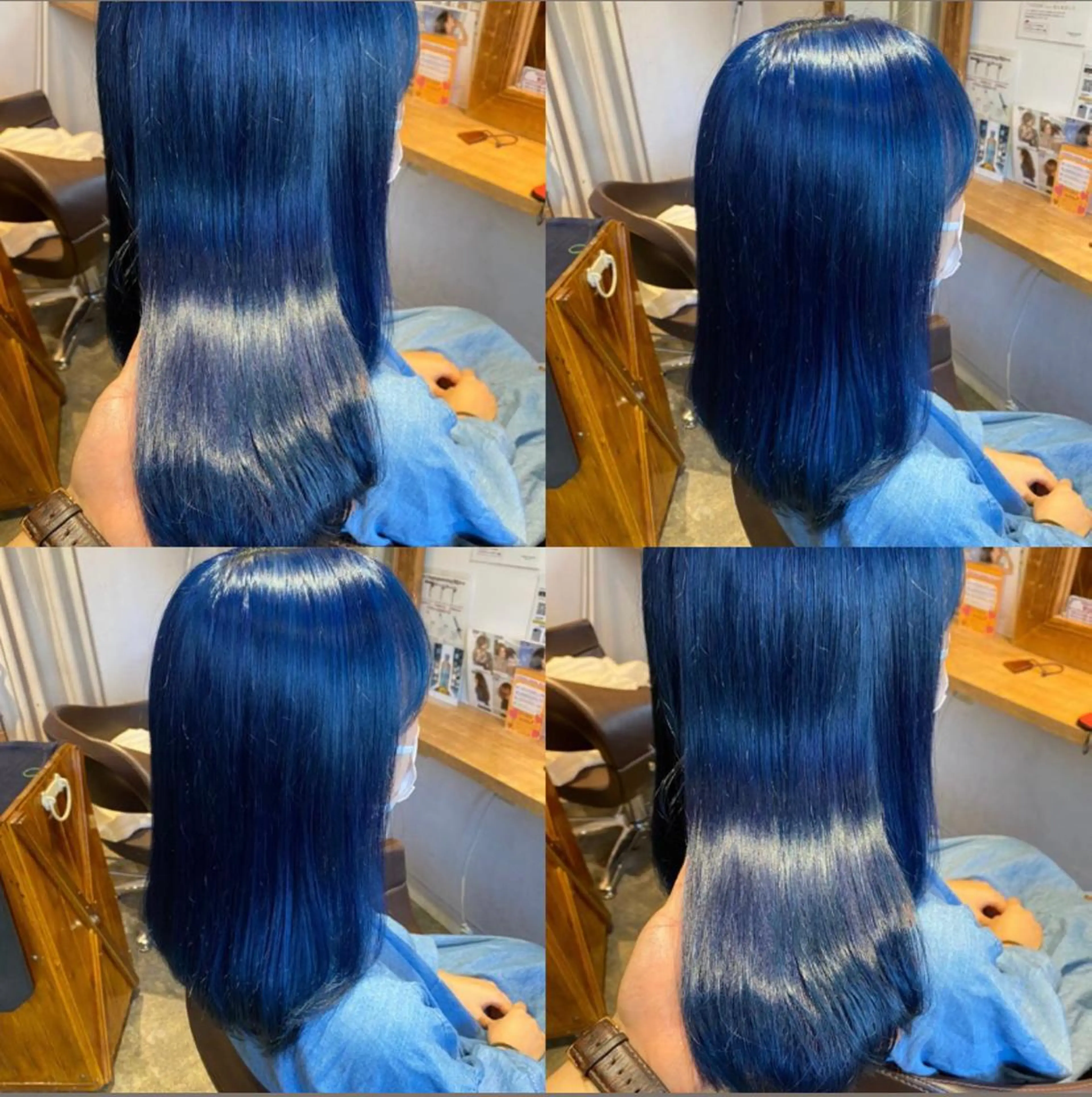 ミディアム カラー ブルーカラー レイヤー×髪質改善 マネージャー安藤光司のヘアスタイル