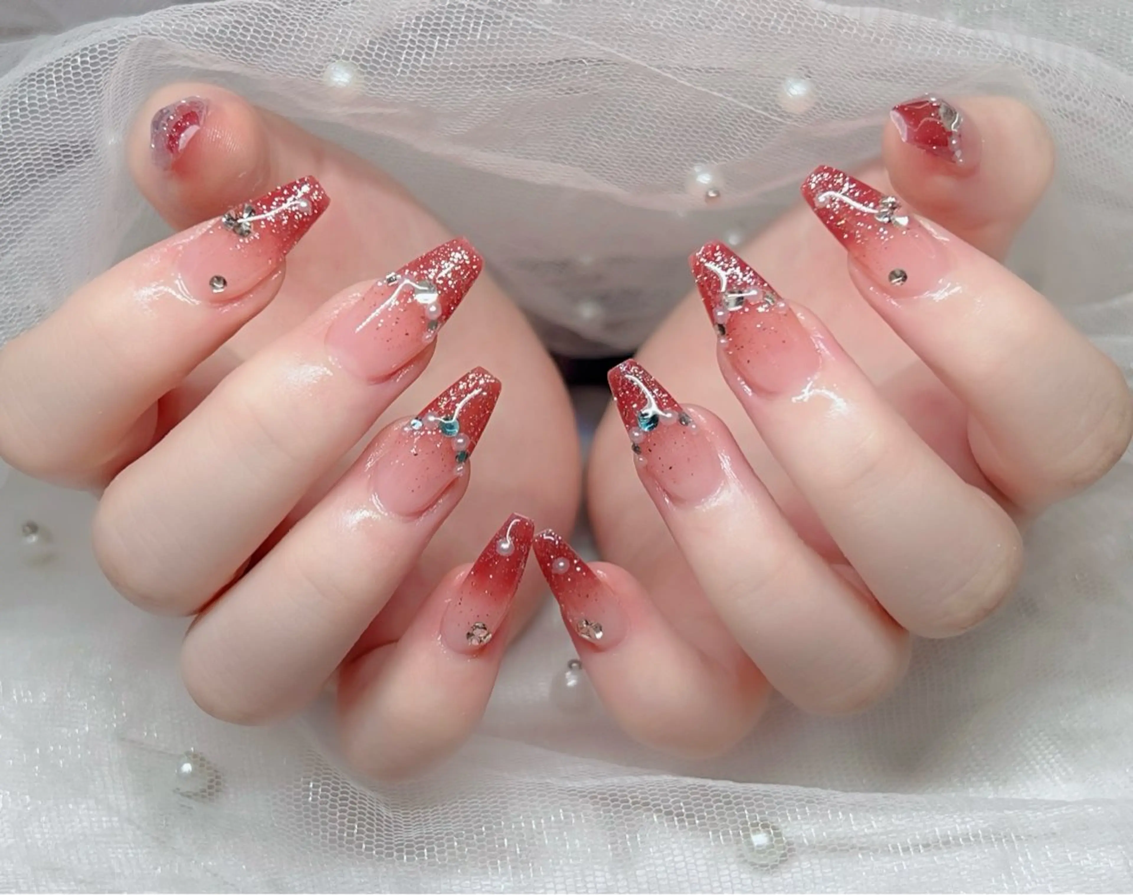 ネイル 🎀PG🩵 ネイルサロンのネイルデザイン