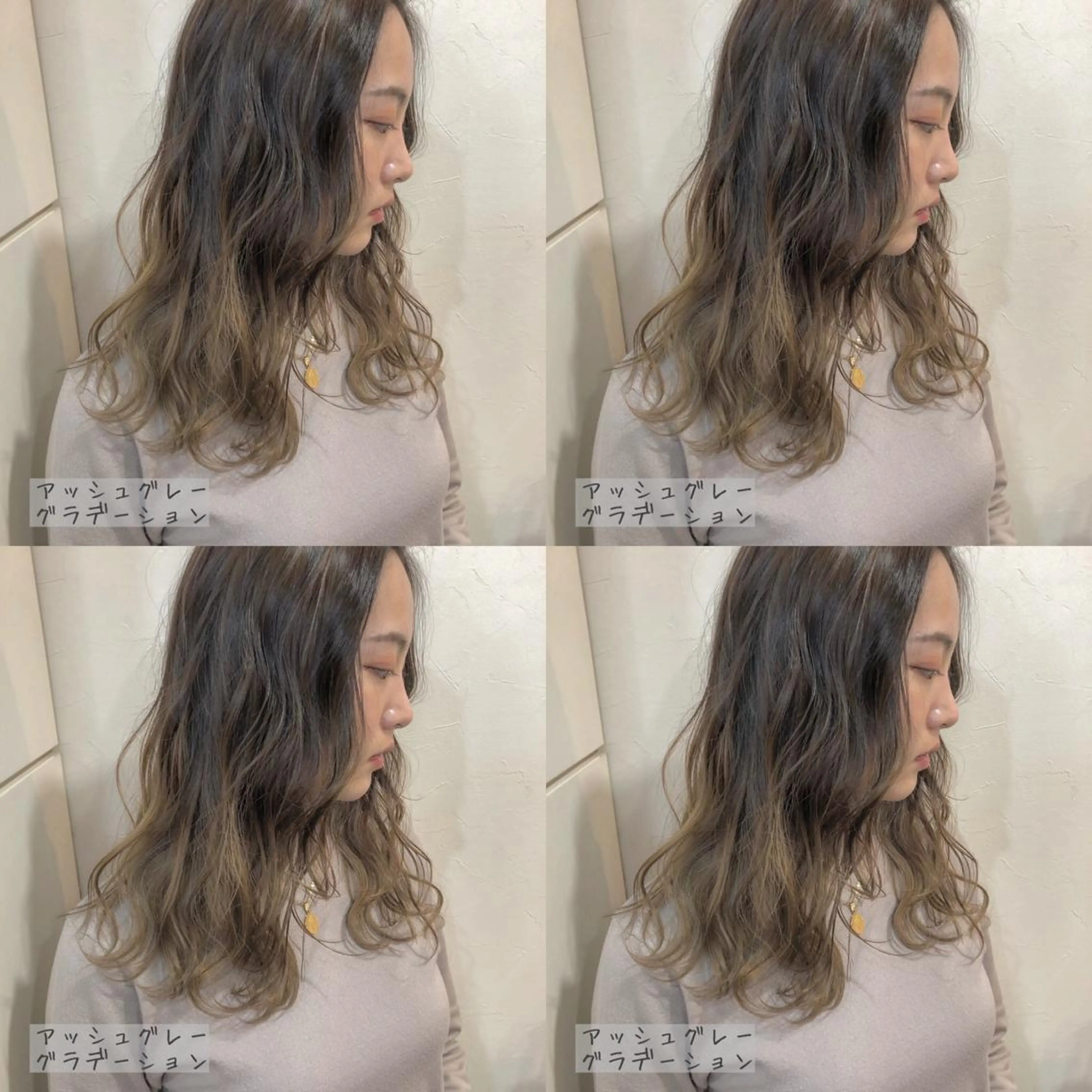 セミロング カラー ブリーチ あさだ しゅうたろうのヘアスタイル