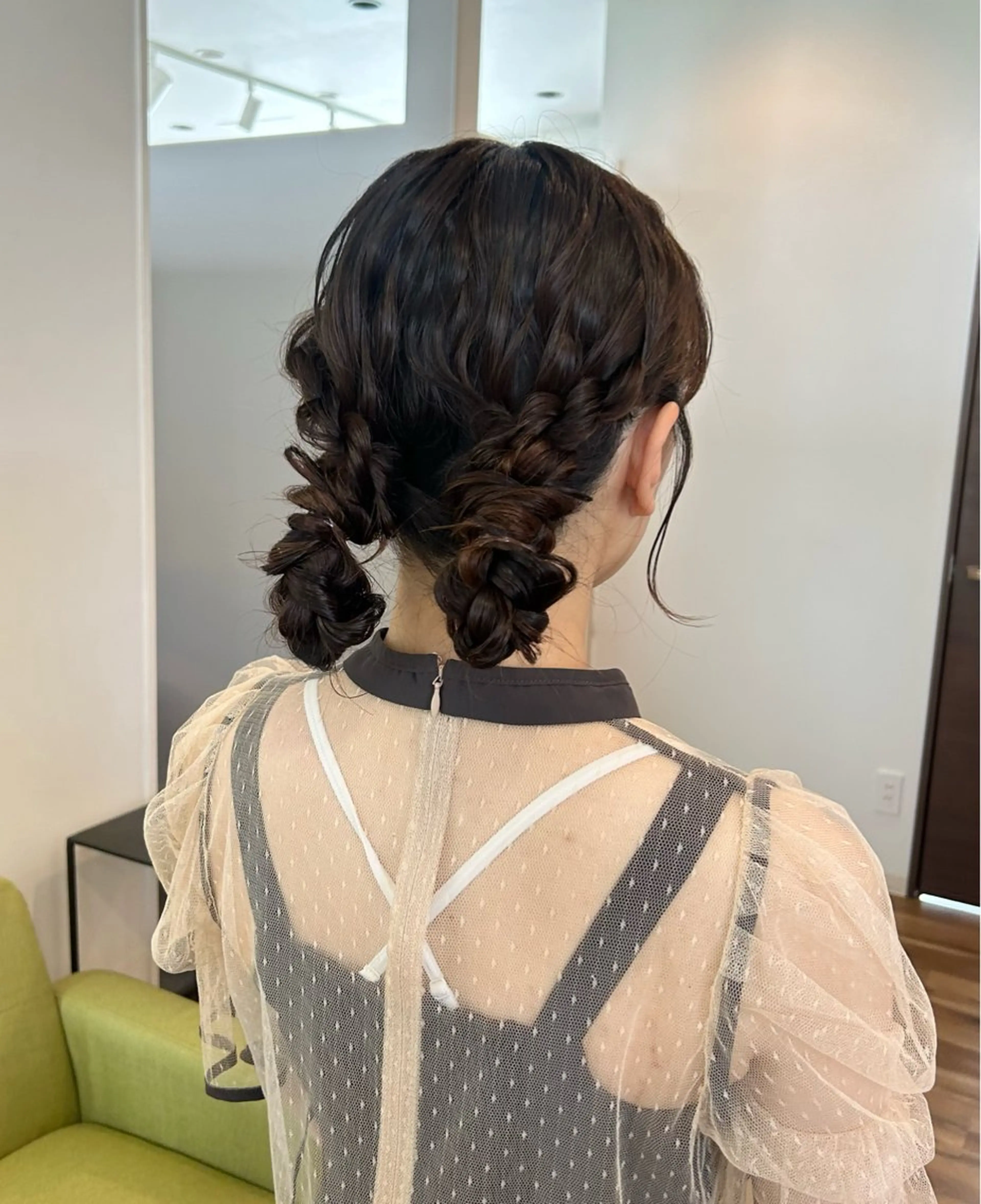 ロング ヘアアレンジ お団子ヘア ヘアセット Hanon 美桜のヘアスタイル