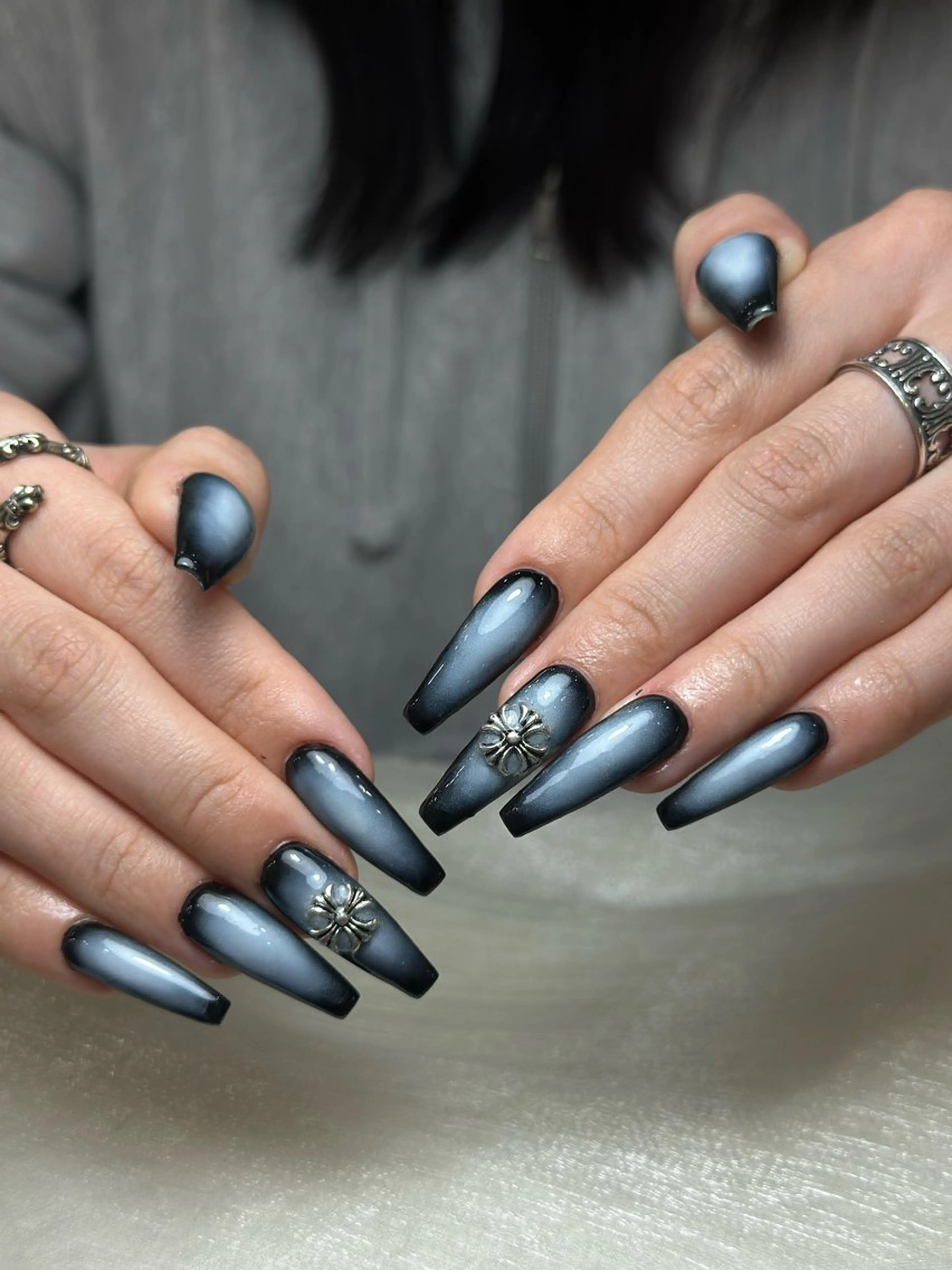 ネイル フレンチネイル グラデーション 韓国ネイル マグネットネイル シンプルネイル CoMo Nailのネイルデザイン