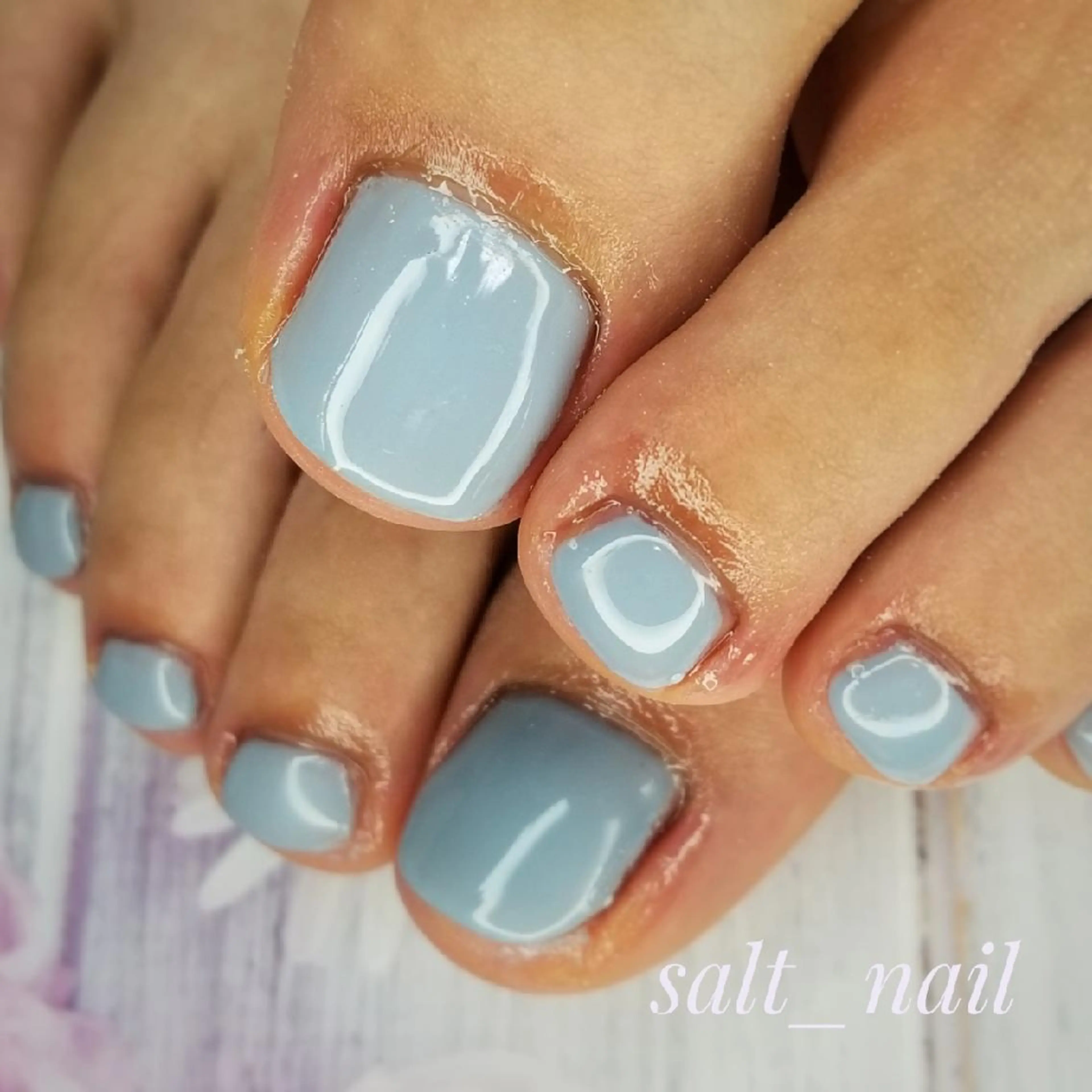 ネイル ブルー ワンカラーネイル シンプルネイル 夏ネイル 個人サロン saltnailのネイルデザイン