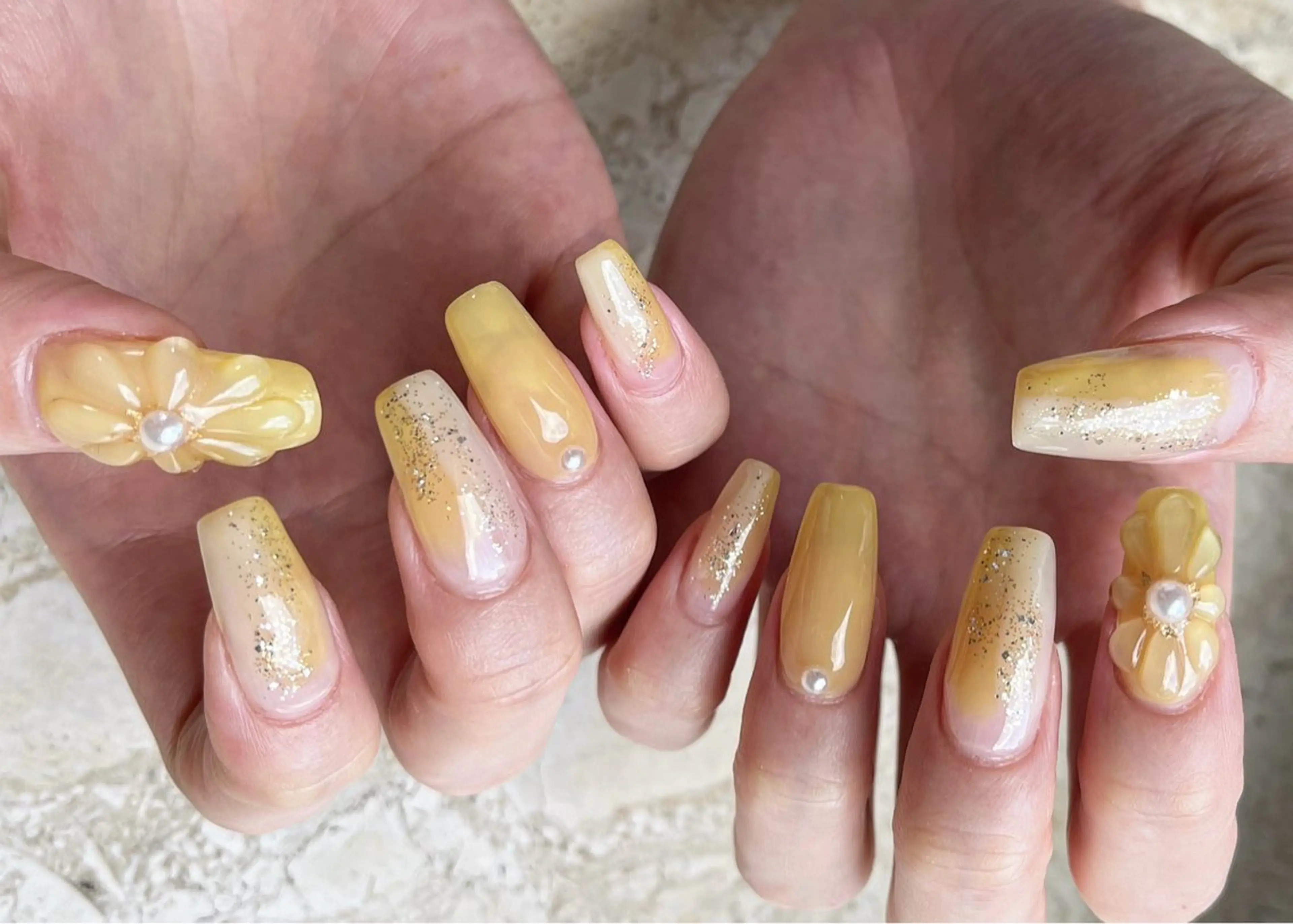 ネイル クリアネイル フラワーネイル フットネイル ジェルネイル 氷ネイル・うるうるネイル IZUMIꕤnail 堺筋本町｜心斎橋のネイルデザイン