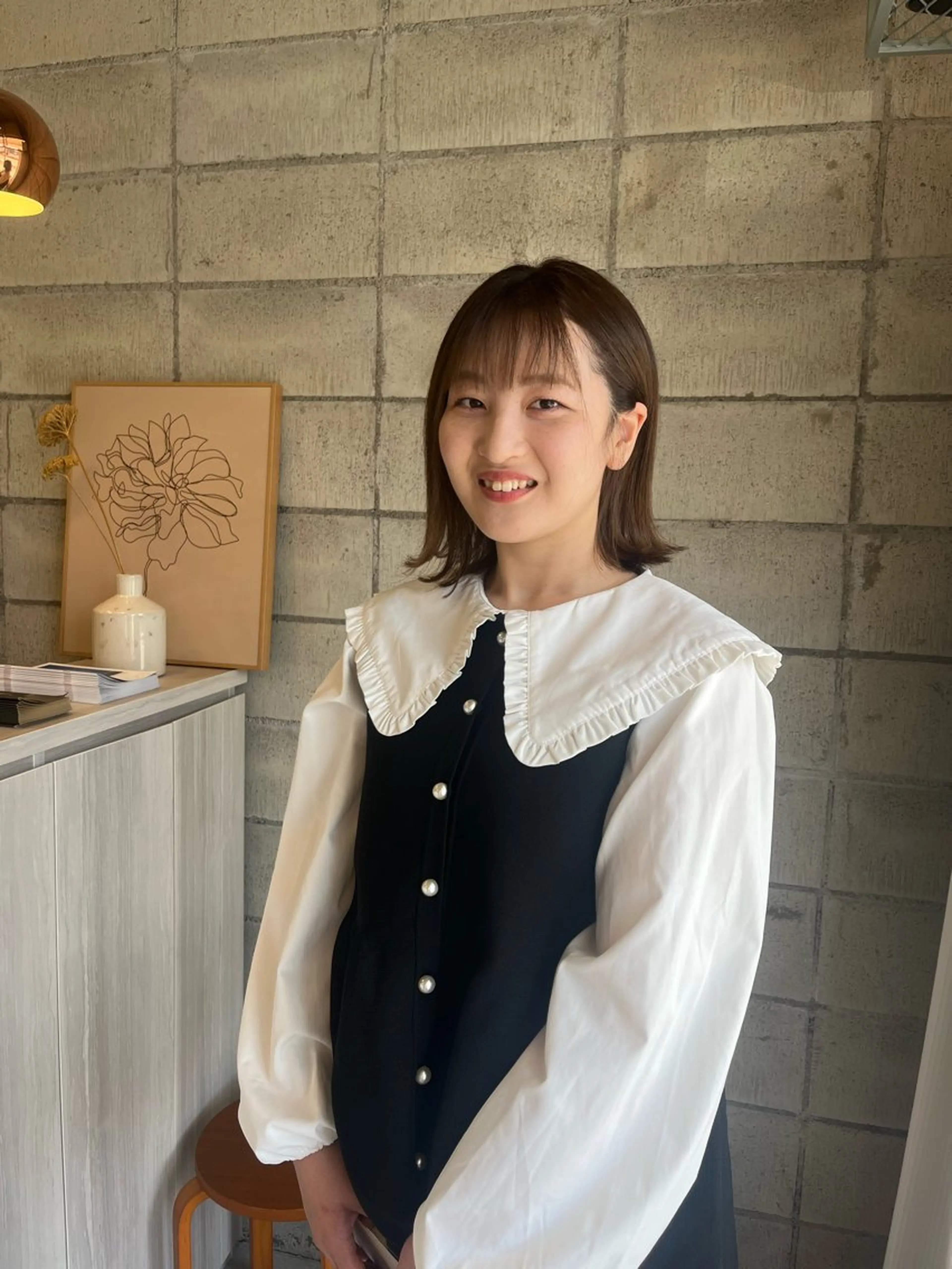 ミディアム 切りっぱなしボブ ボブ カット トリートメント 椙山 沙南子のヘアスタイル