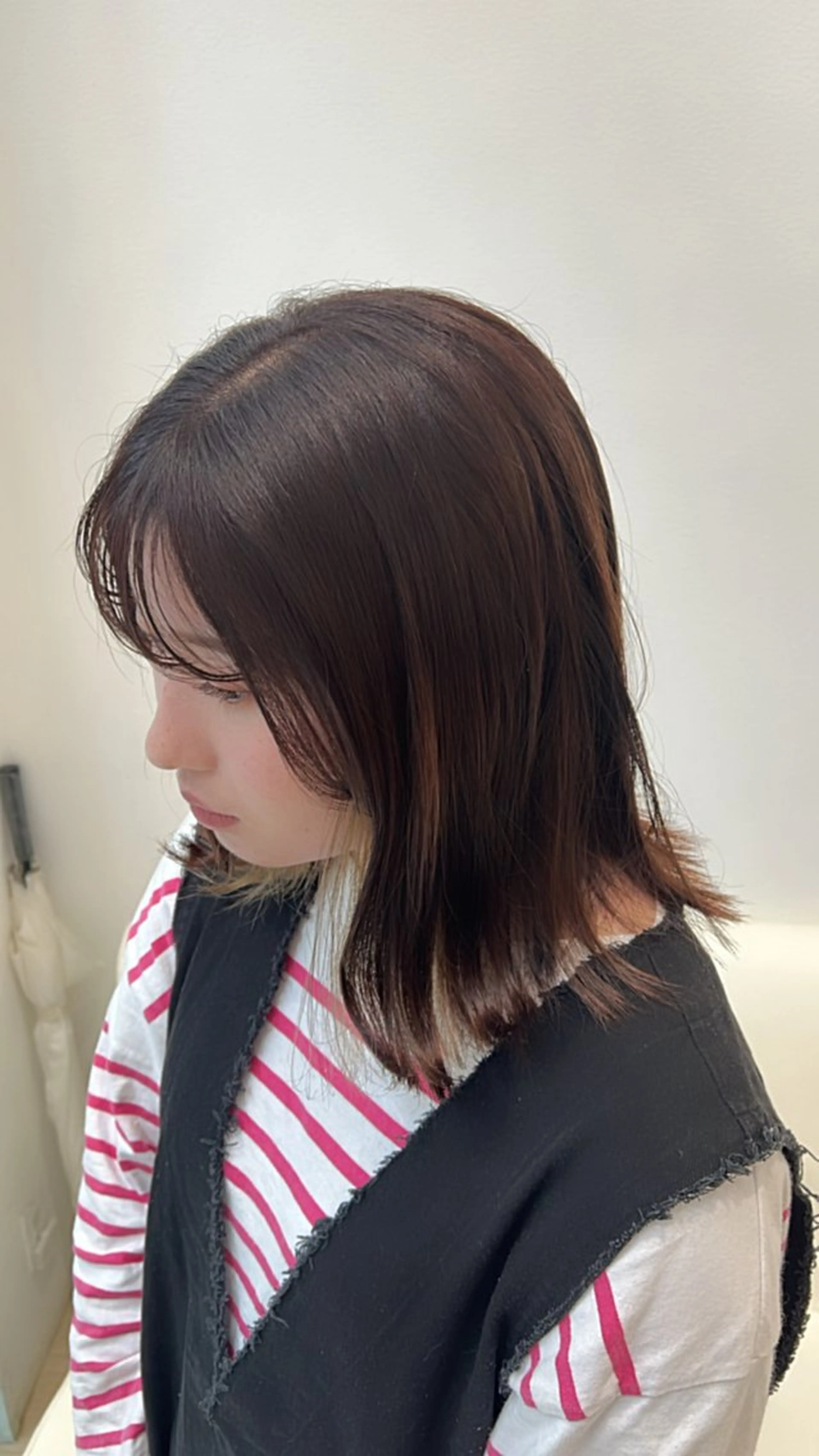 ミディアム カラー パーマ ヘアアレンジ メンズ カット ヘアカラー トリートメント 堀井 凌平のヘアスタイル