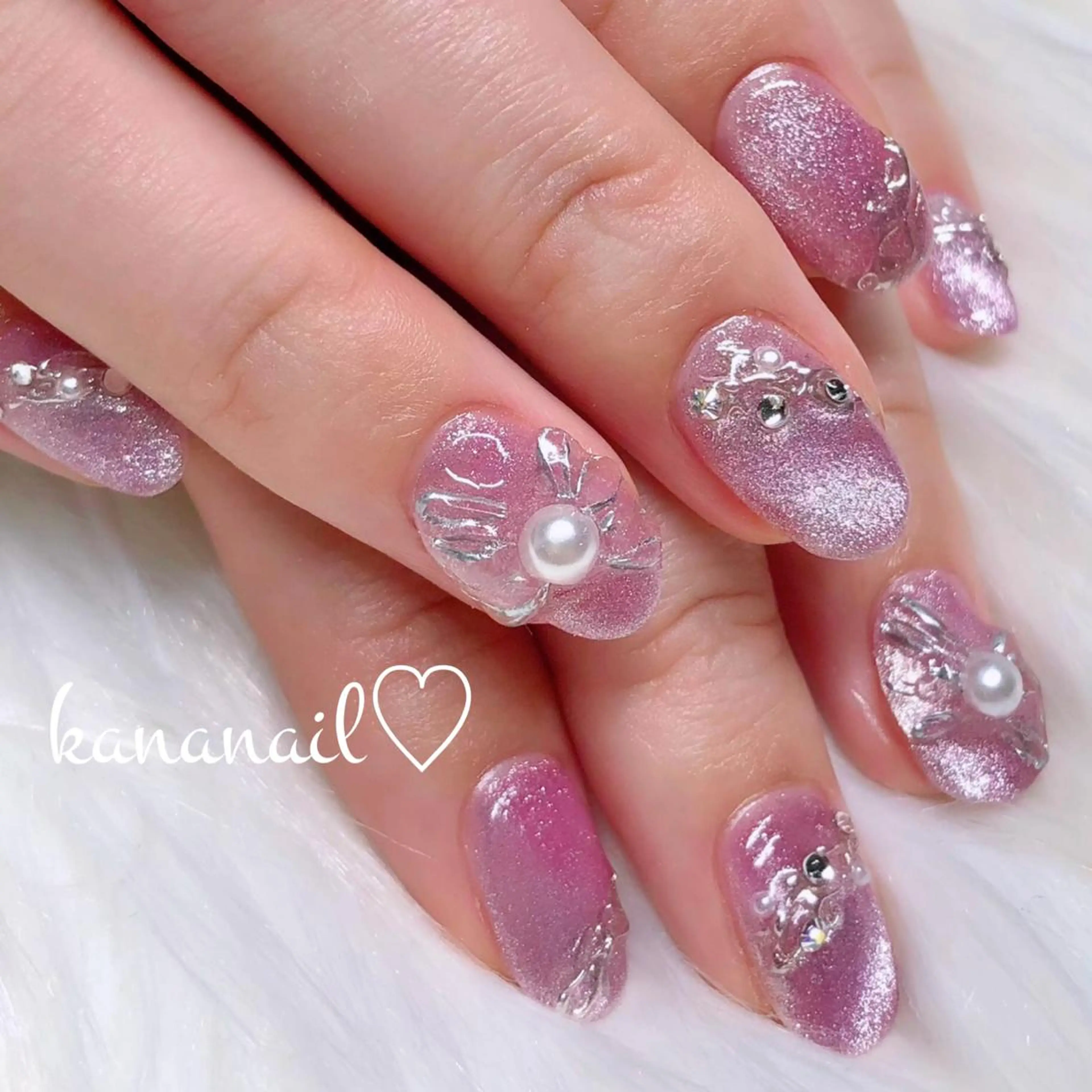 ネイル クリアネイル リボン kananail ♡のネイルデザイン