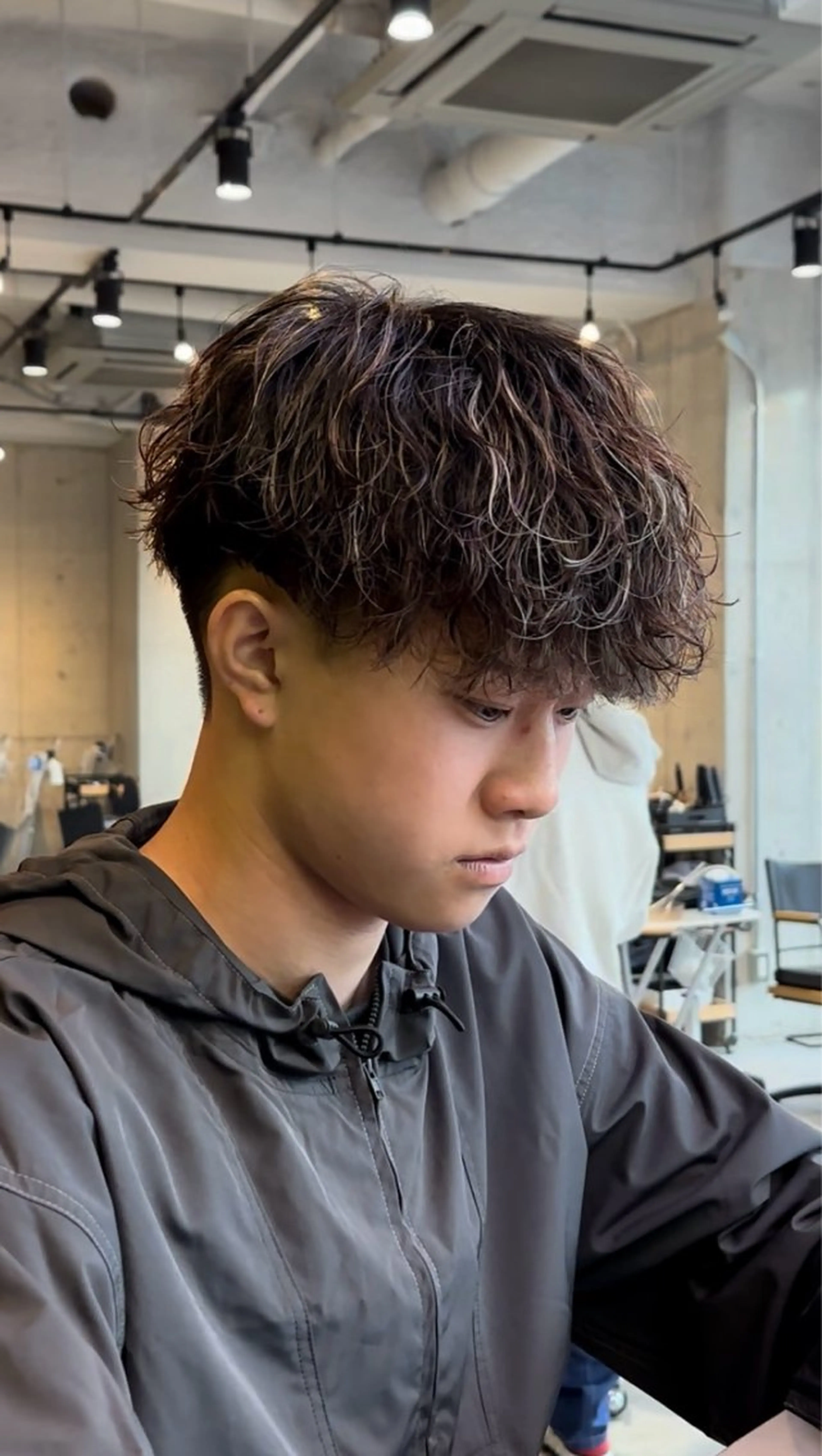 ショート カラー パーマ メンズ カット ヘアカラー パーマ メンズパーマ 西條真治のヘアスタイル