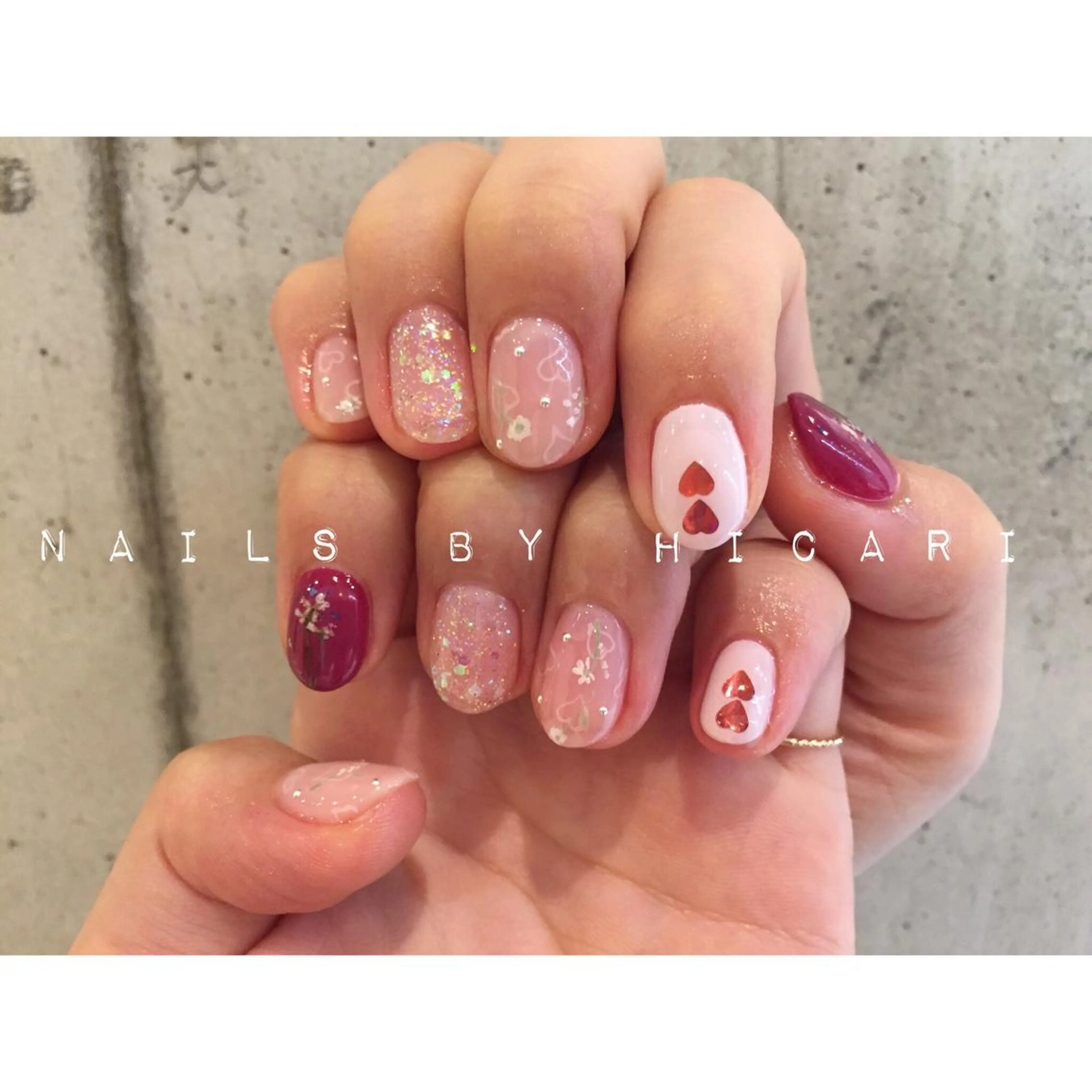 ショート カラー ネイル マツエク・マツパ ジェルネイル ニュアンスネイル パラジェル illum hicariのネイルデザイン