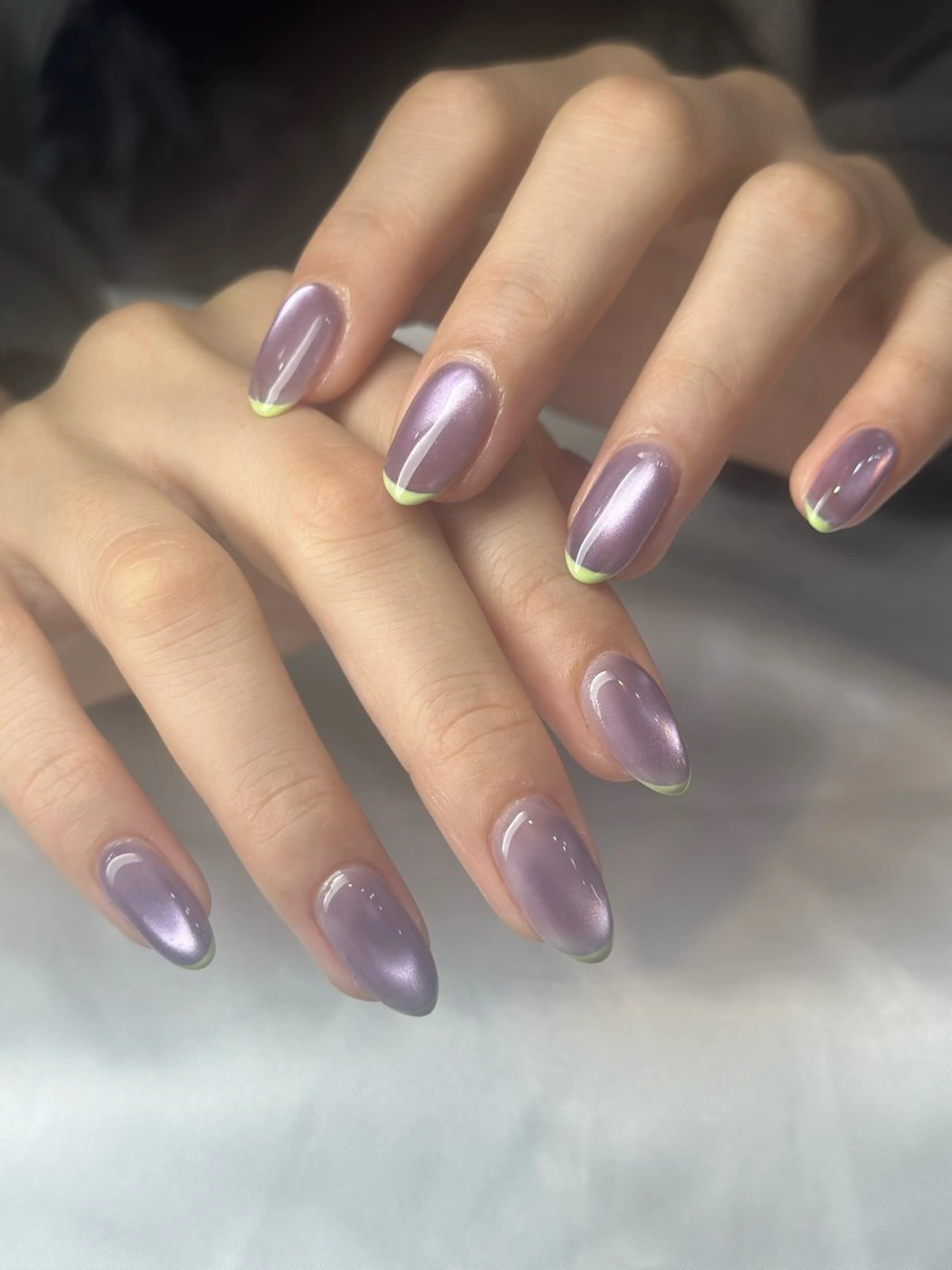 ネイル フレンチネイル マグネットネイル マグネットフレンチ Mi nailsのネイルデザイン