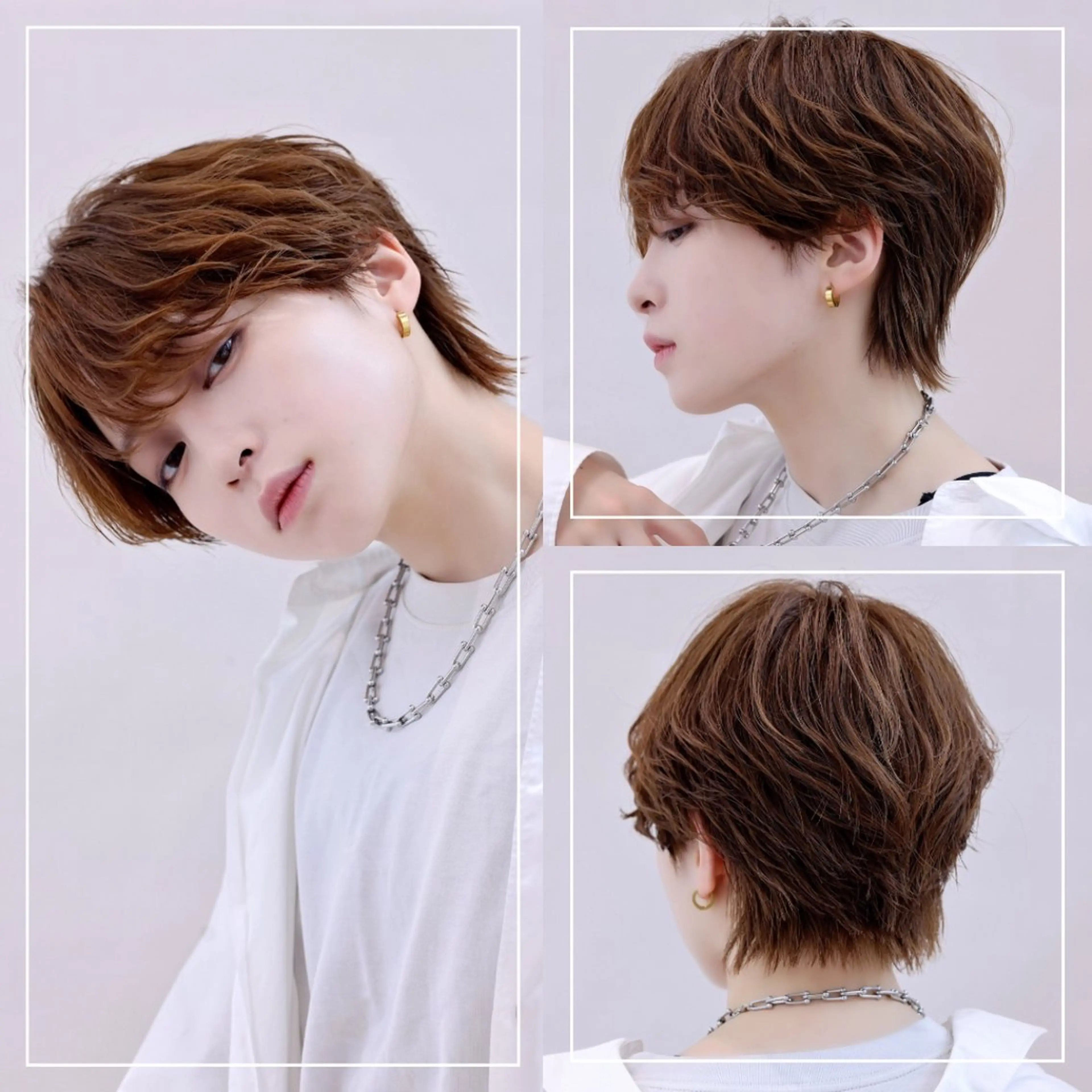 ショート カラー メンズ トリートメント 毛流れセンターパート /パーマ/モリオのヘアスタイル