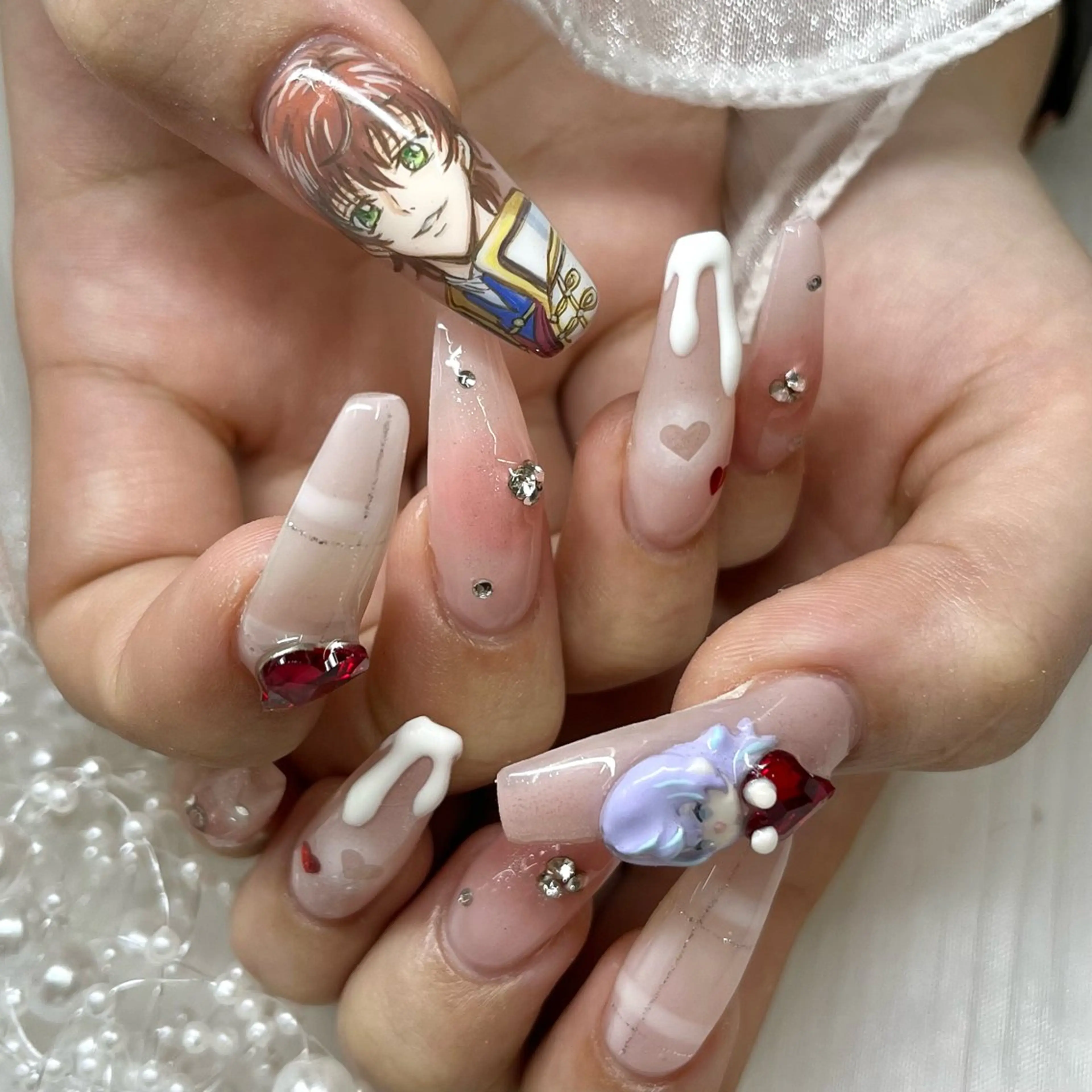 ネイル ハート ハンドネイル 池袋痛ネイル Nok. 渡辺のネイルデザイン