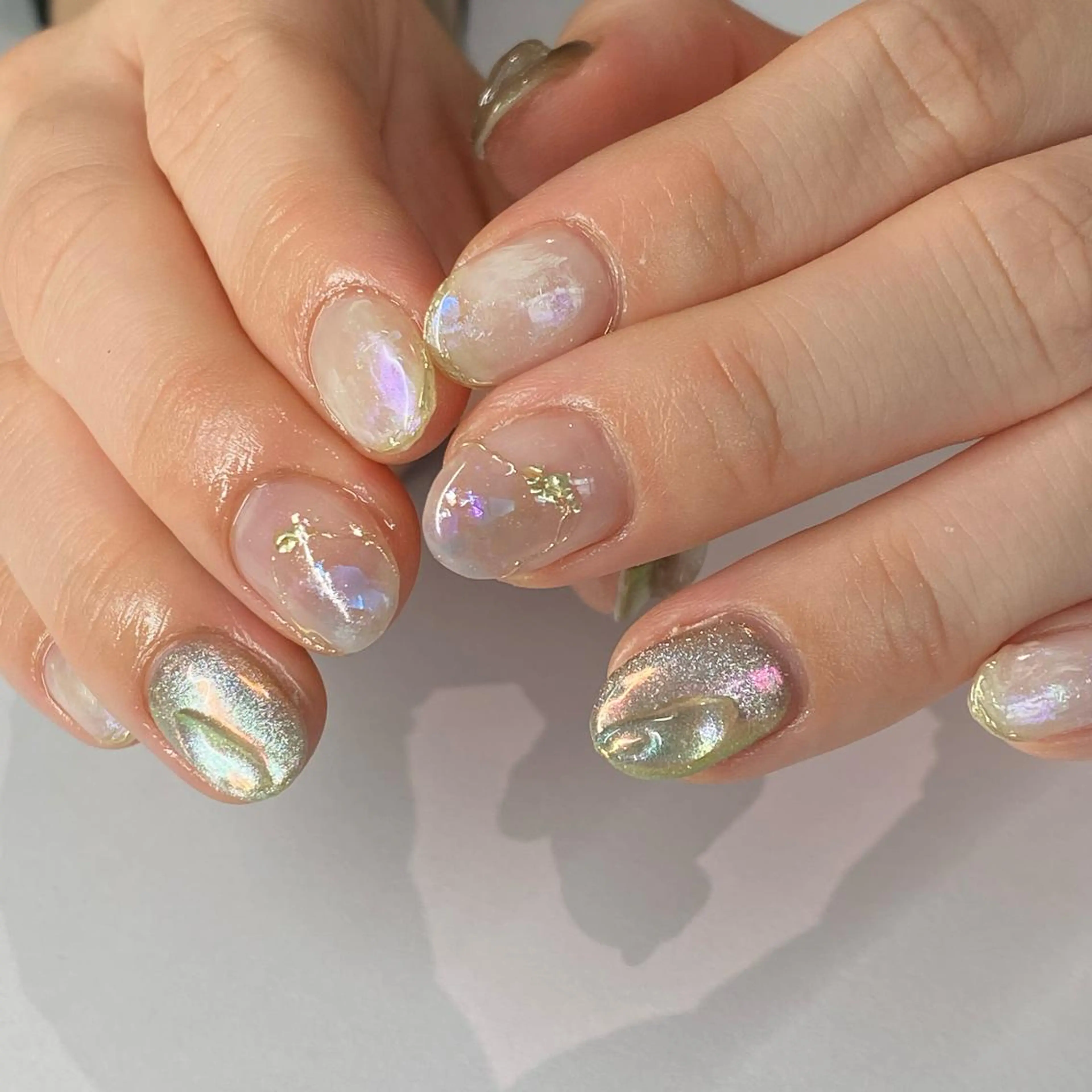 ネイル オーロラネイル 氷ネイル・うるうるネイル ayana nails所属・nail salon ayanaのネイルデザイン