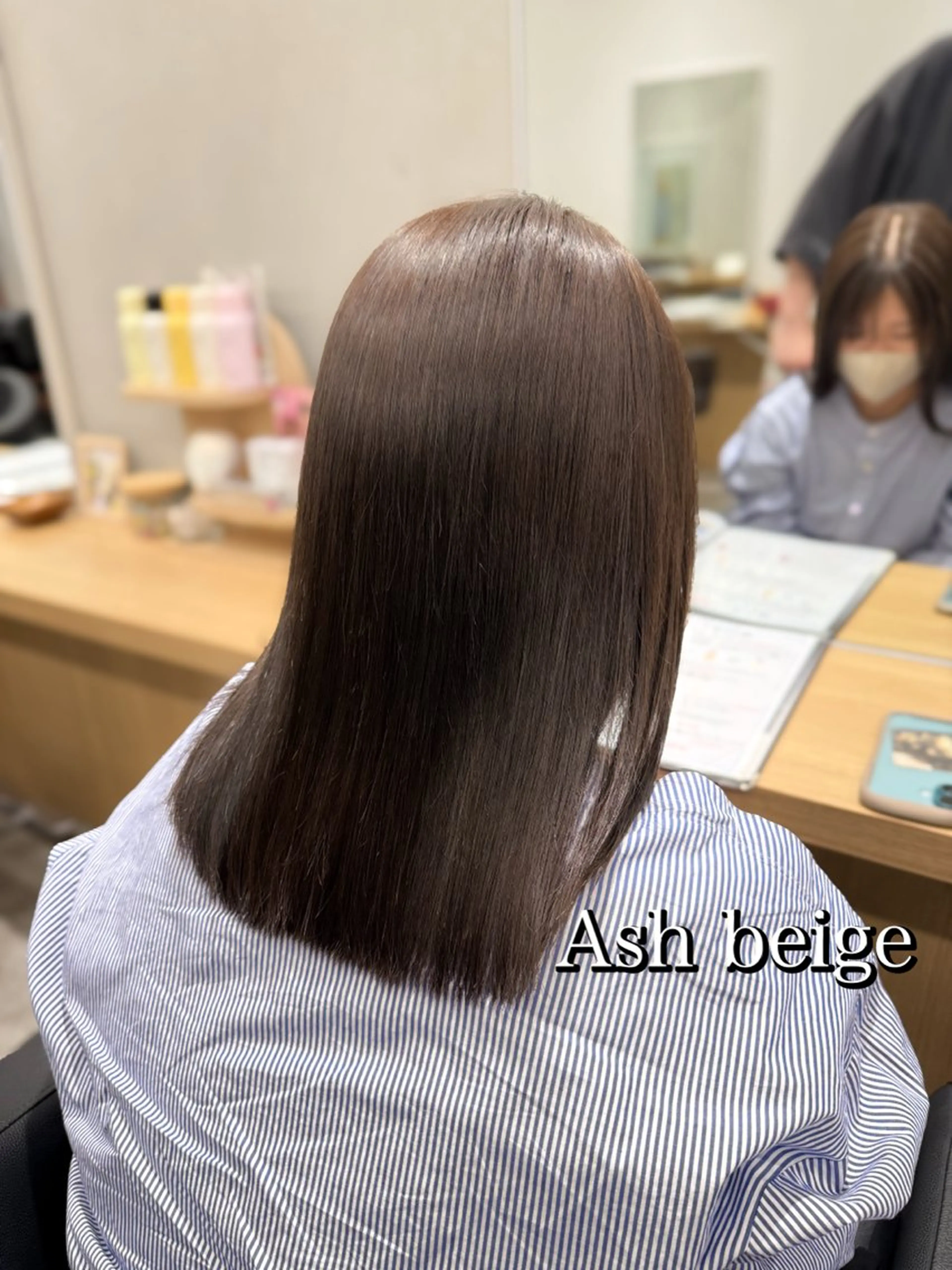 ミディアム カラー アッシュ 透明感カラー カット ヘアカラー 巻ける髪質改善🫧ハ イライト/永田汰伊智のヘアスタイル