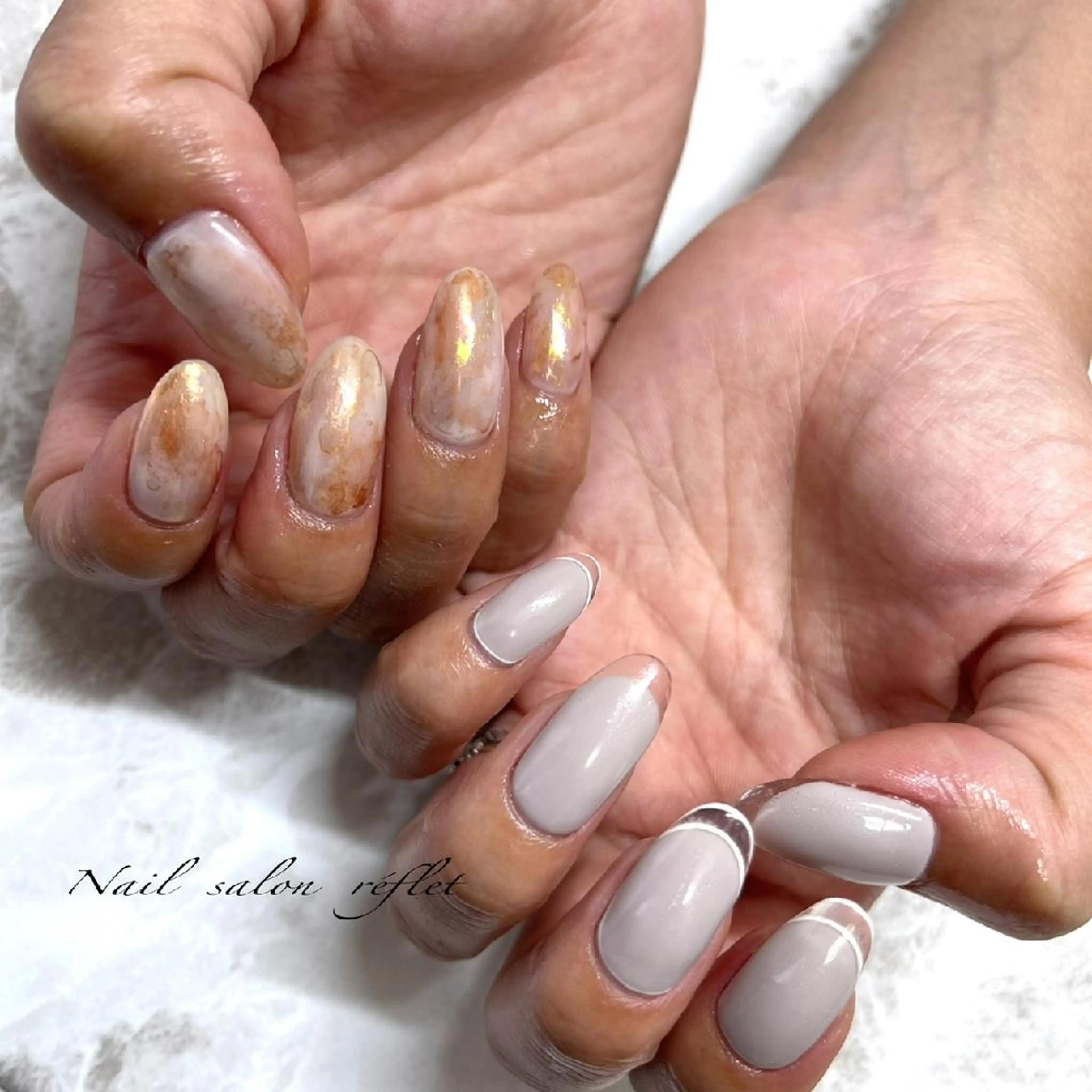 ネイル アートネイル クリアネイル 長さ出し フレンチネイル ハンドネイル Nailsalon Lebelのネイルデザイン
