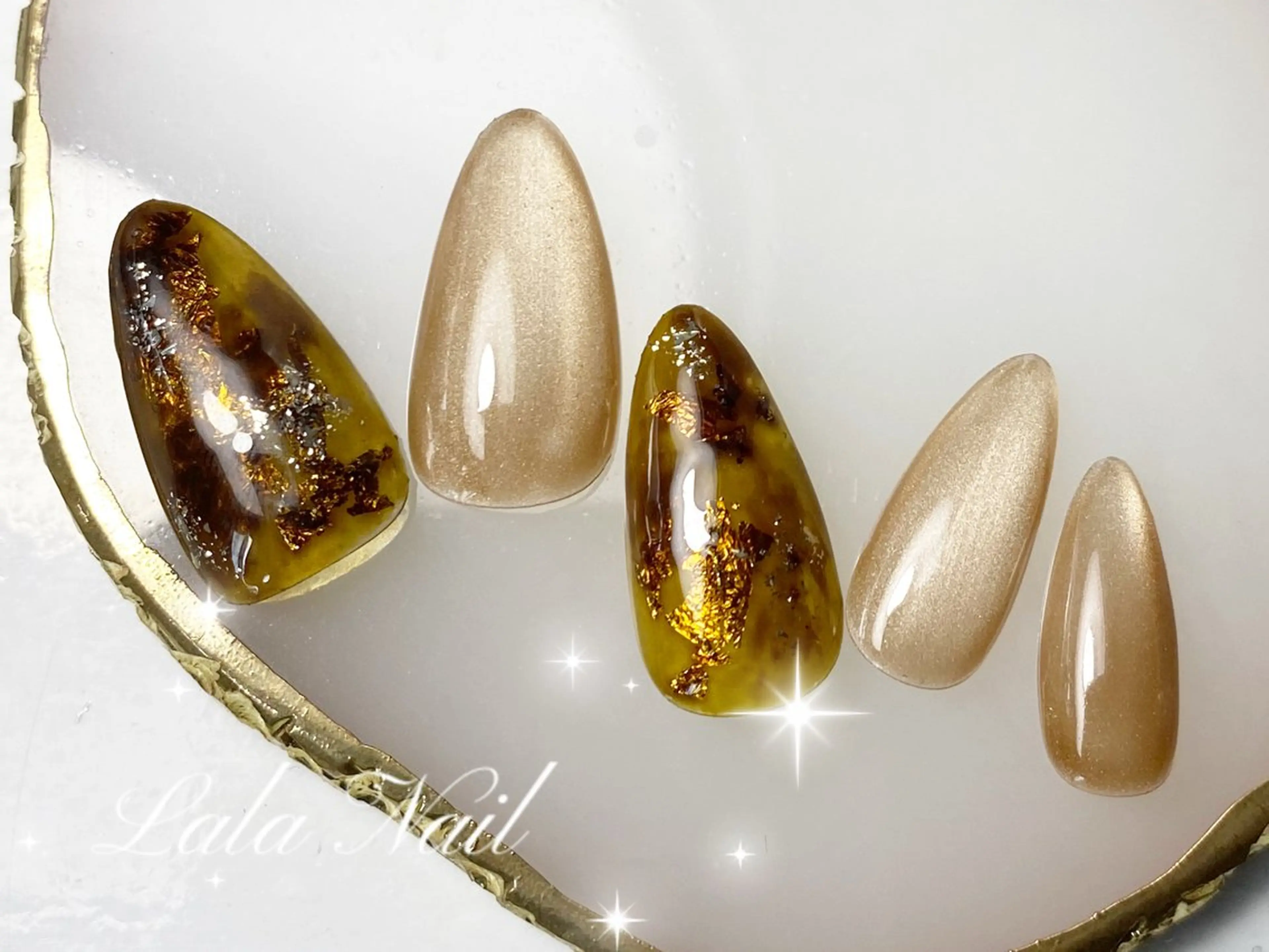 ネイル べっ甲ネイル Lala Nail 足立区入谷のネイルデザイン