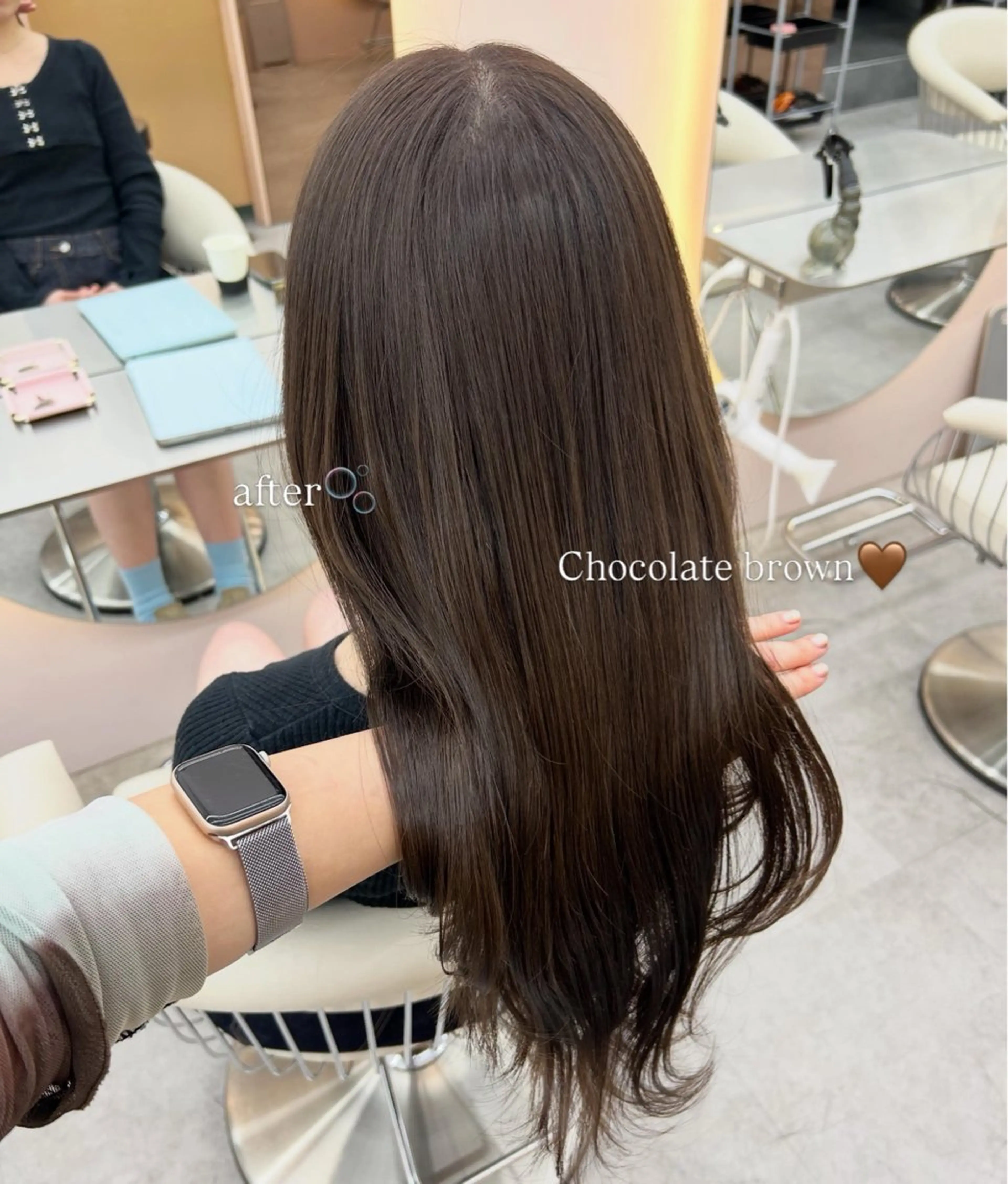 ロング ロングレイヤー チョコレートブラウン レイヤーカット ロング カット ヘアカラー 🩵【Lond】 みなみ🩵のヘアスタイル