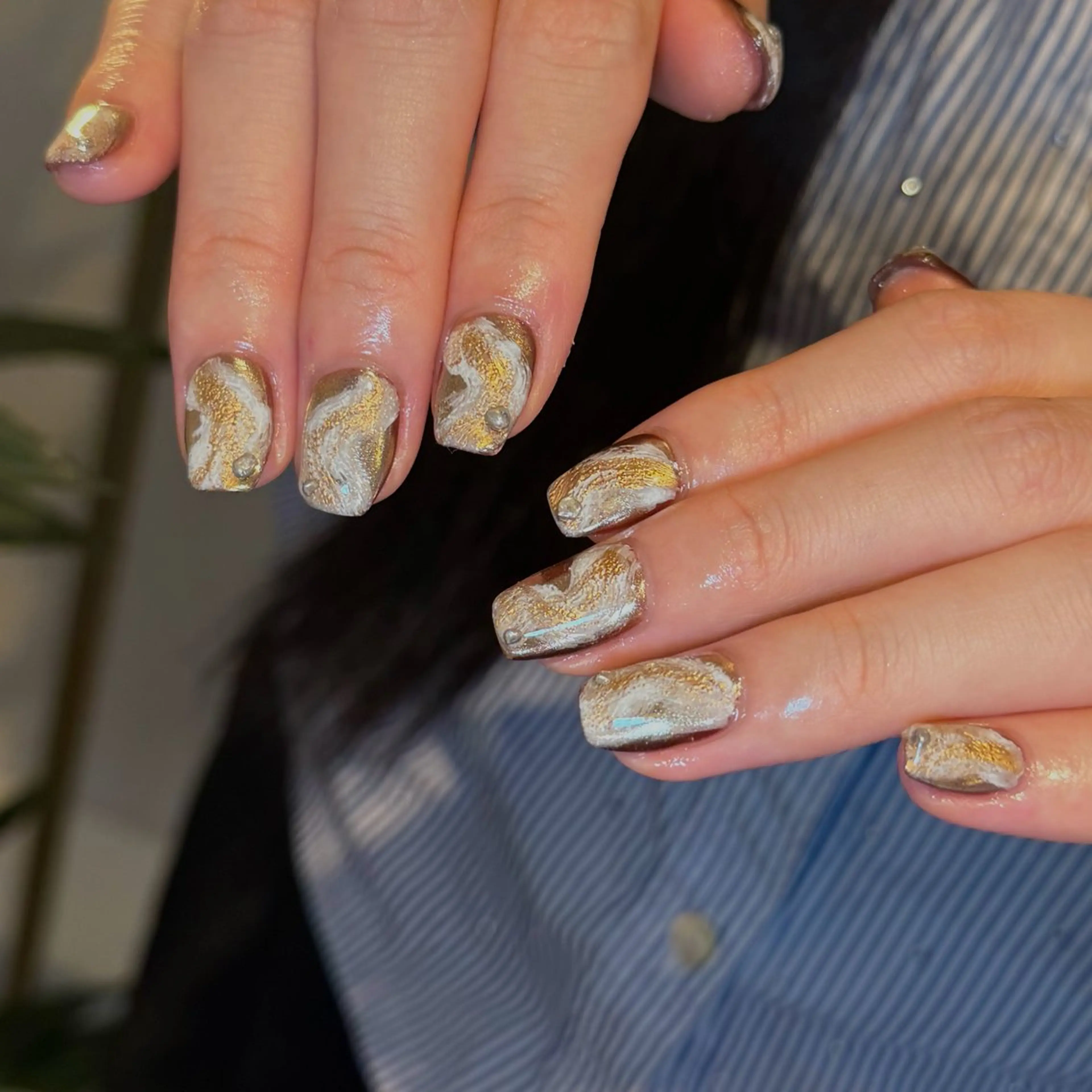 ネイル クリアネイル フラッシュネイル フラッシュマグ フレンチネイル マグネットネイル Luana nailのネイルデザイン