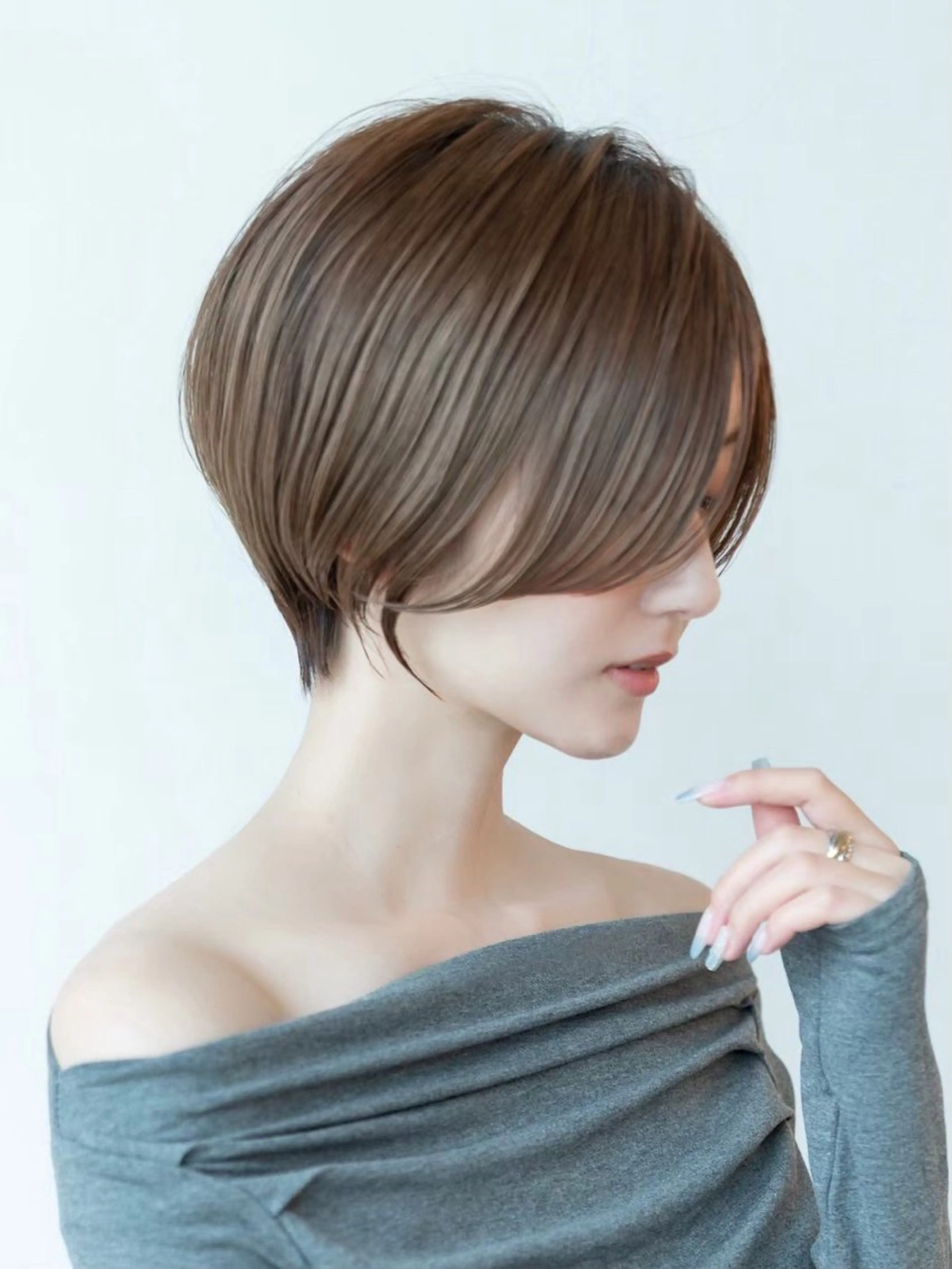 ショート カラー ショートボブ ハンサムショート 丸みショート イルミナカラー ボブ 田中航平/渋谷ボブ/ レイヤーボブのヘアスタイル