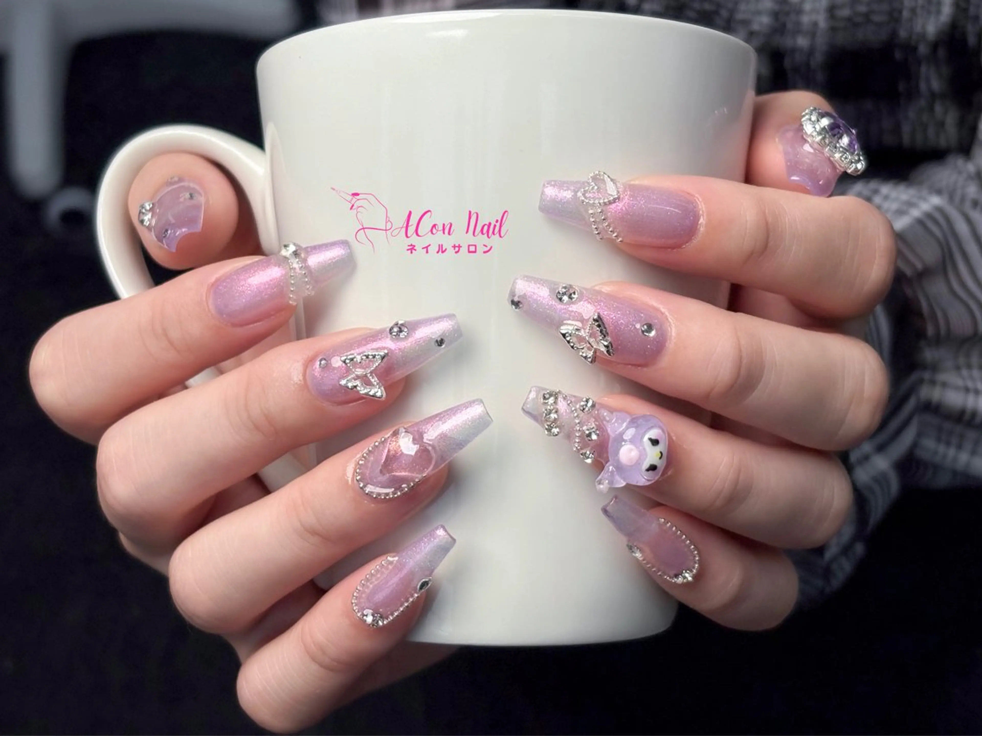ネイル 桜ネイル 長さ出し フラワーネイル フレンチネイル ジェルネイル ハンドネイル ACon NailSalonのネイルデザイン