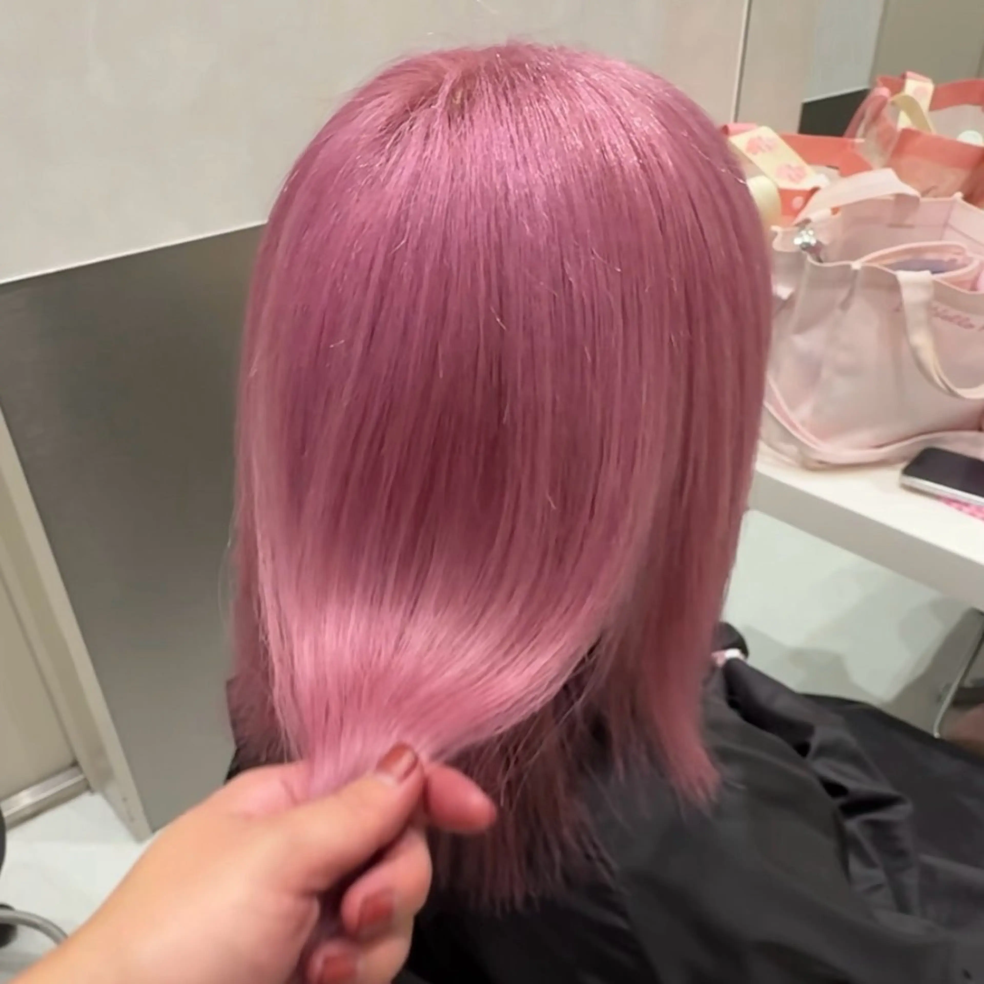 ミディアム カラー ブリーチ ケアブリーチ ハイトーンカラー ピンクカラー パープルカラー ヘアカラー トリートメント ヘアセット ✨ブリーチ支持No1 複雑履歴修正/舘岡のヘアスタイル