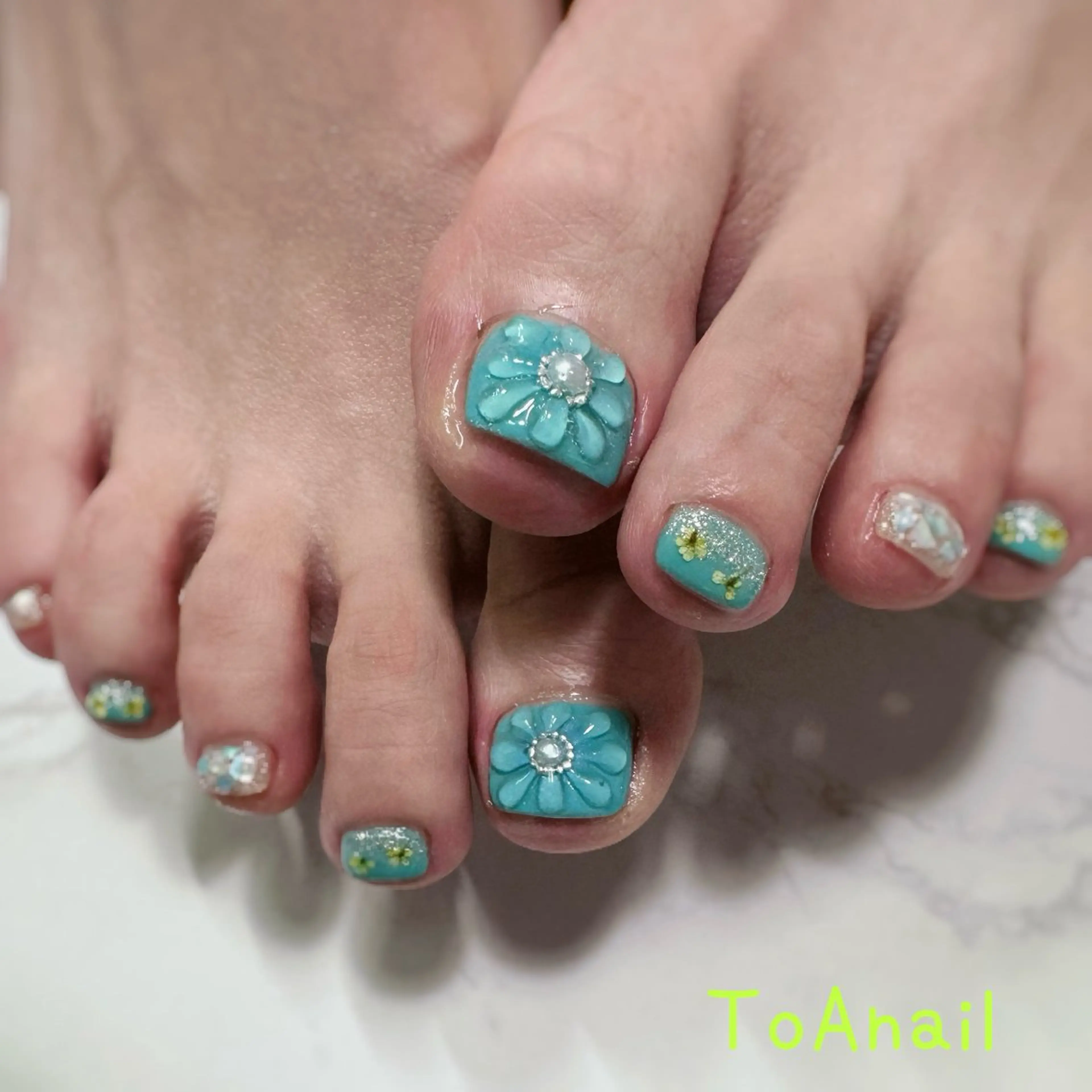 ネイル フラワーネイル フットネイル ぷっくりネイル ToA nailのネイルデザイン