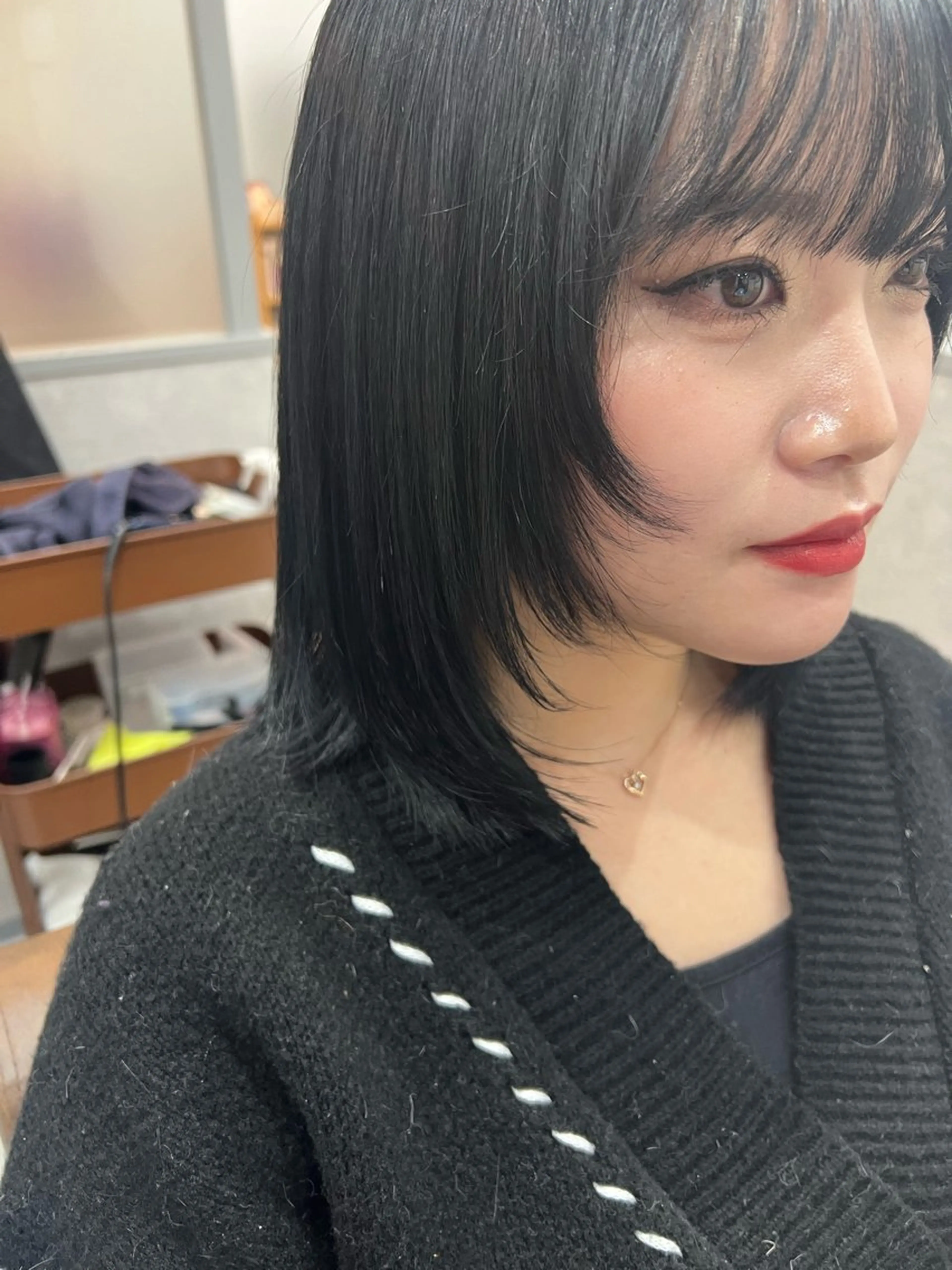 ミディアム 顔まわりレイヤー レイヤーカット カット トリートメント ヘッドスパ 美髪矯正/髪質改善 🌼 原田 愛弓のヘアスタイル