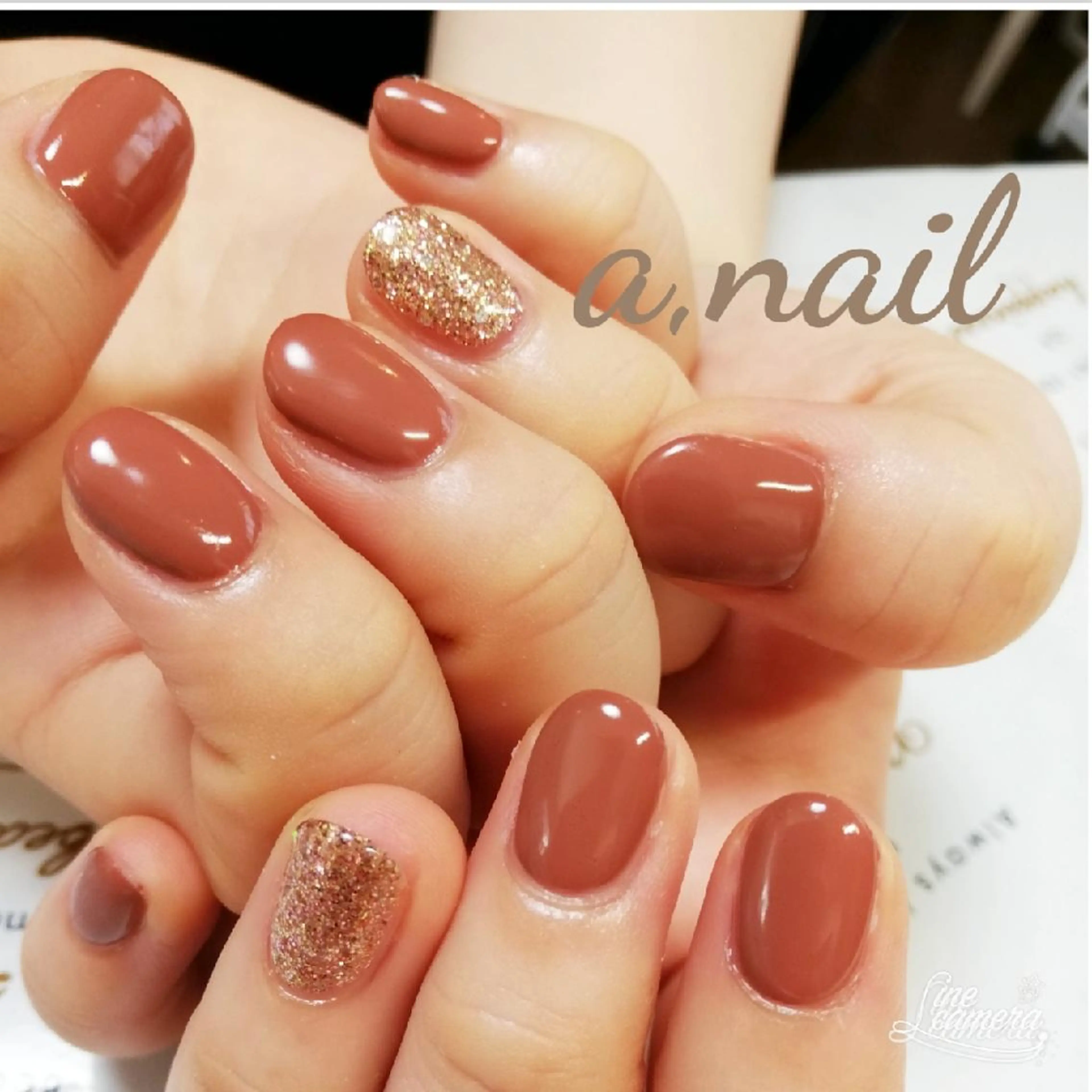 ネイル ブラウン ハンドネイル ネイルサロン エーネイルのネイルデザイン