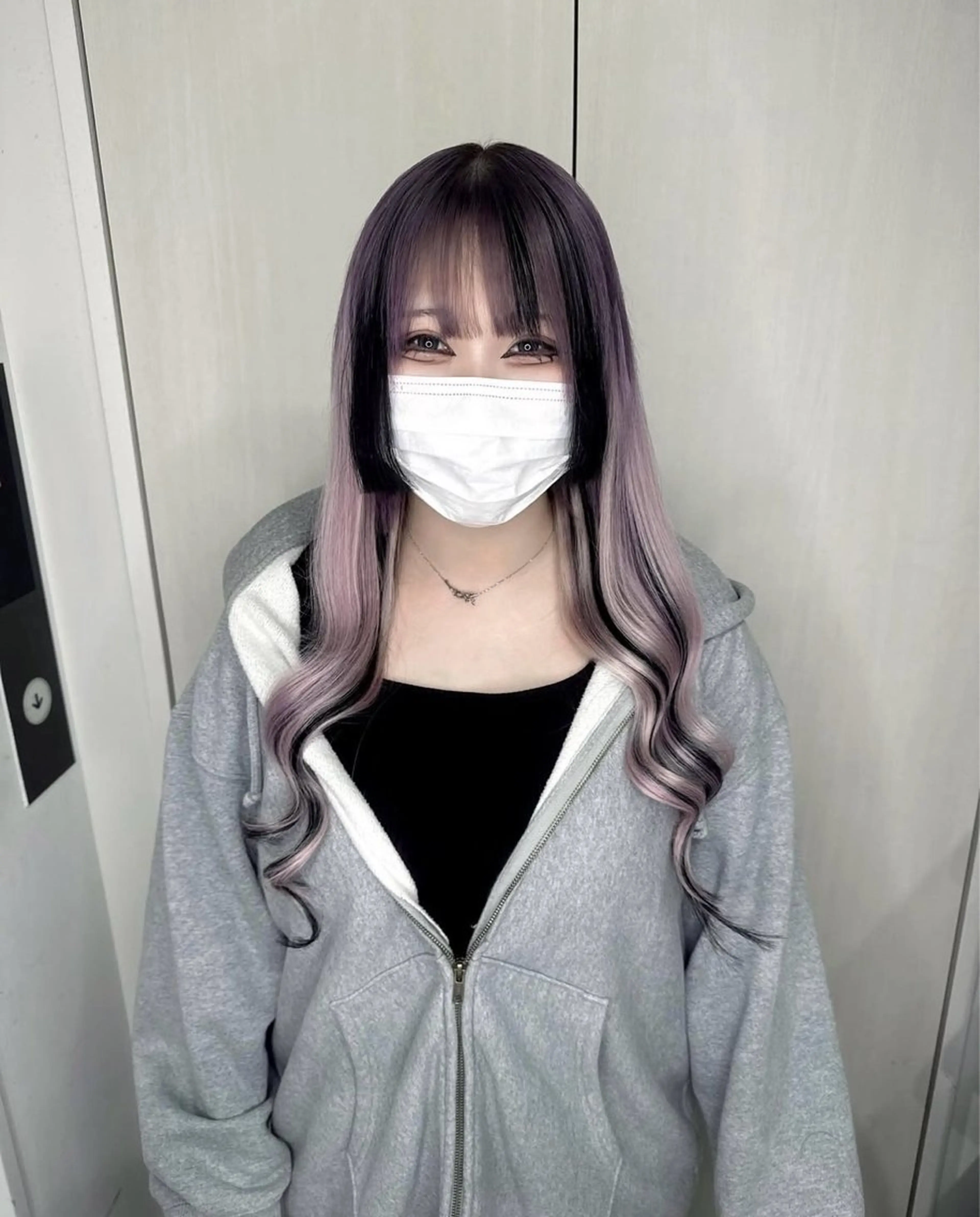 ロング パープルカラー ロング 🧊シールエクステ 🧊naokaのヘアスタイル