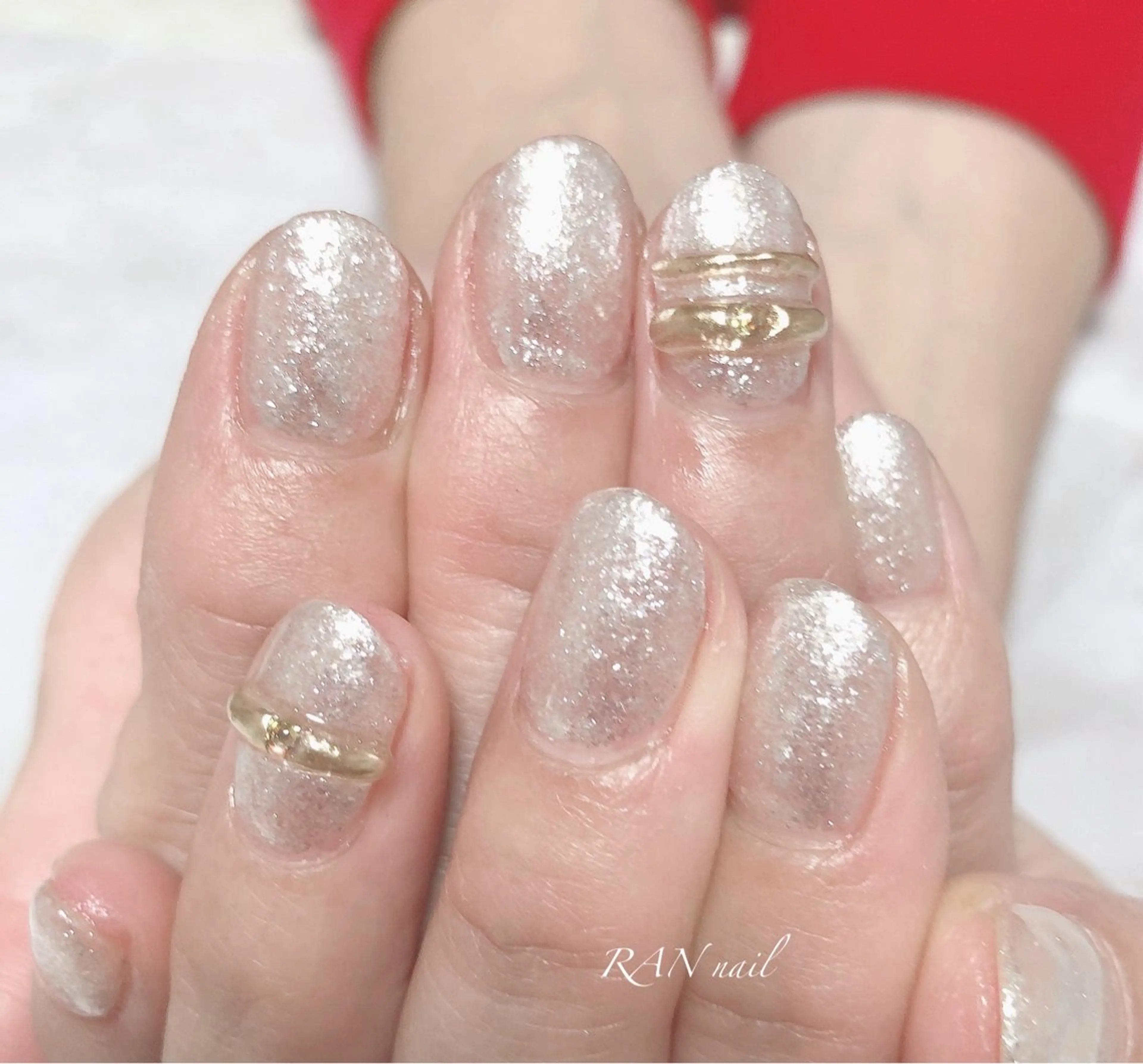 ネイル ゴールド 卒業式 ラメ(グリッター) オフィスネイル 春ネイル RAN nail 〜ランネイル〜所属・RAN nailのネイルデザイン