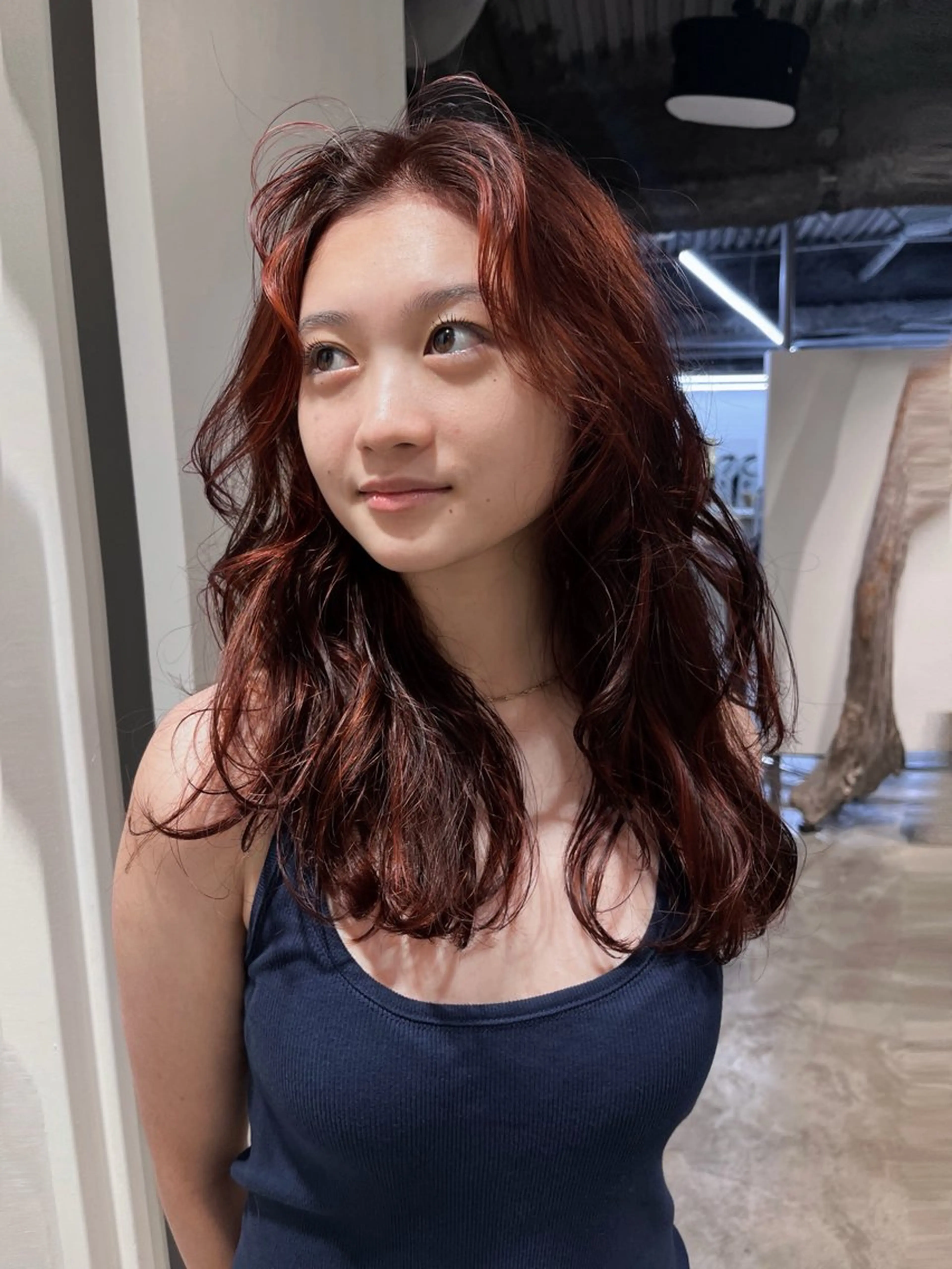 ロング カラー レイヤーカット カット ヘアカラー トリートメント ムロ 二子玉川駅のヘアスタイル