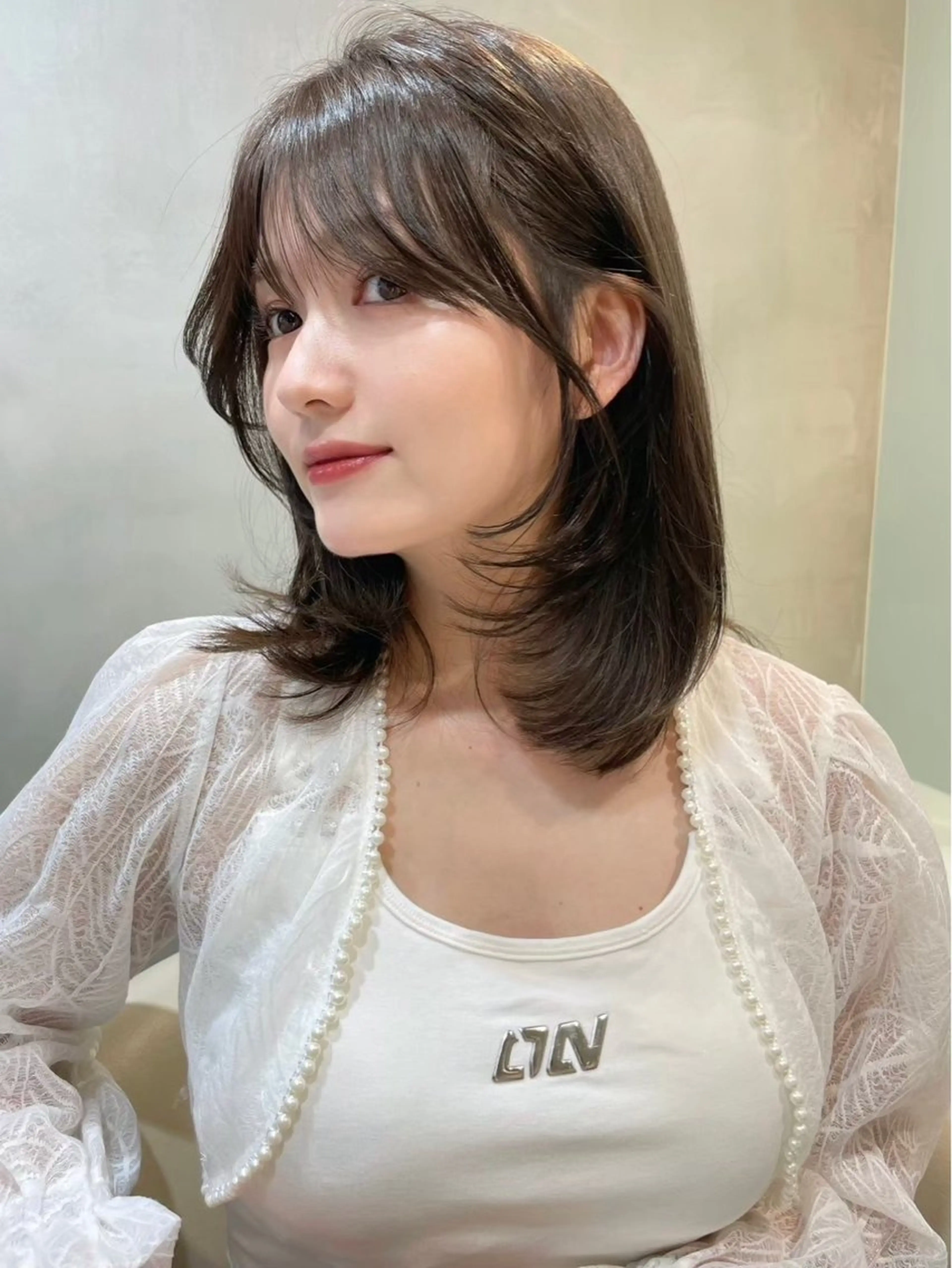 ミディアム カラー レイヤー/暖色カラー /パーマ/落合 歩夢のヘアスタイル