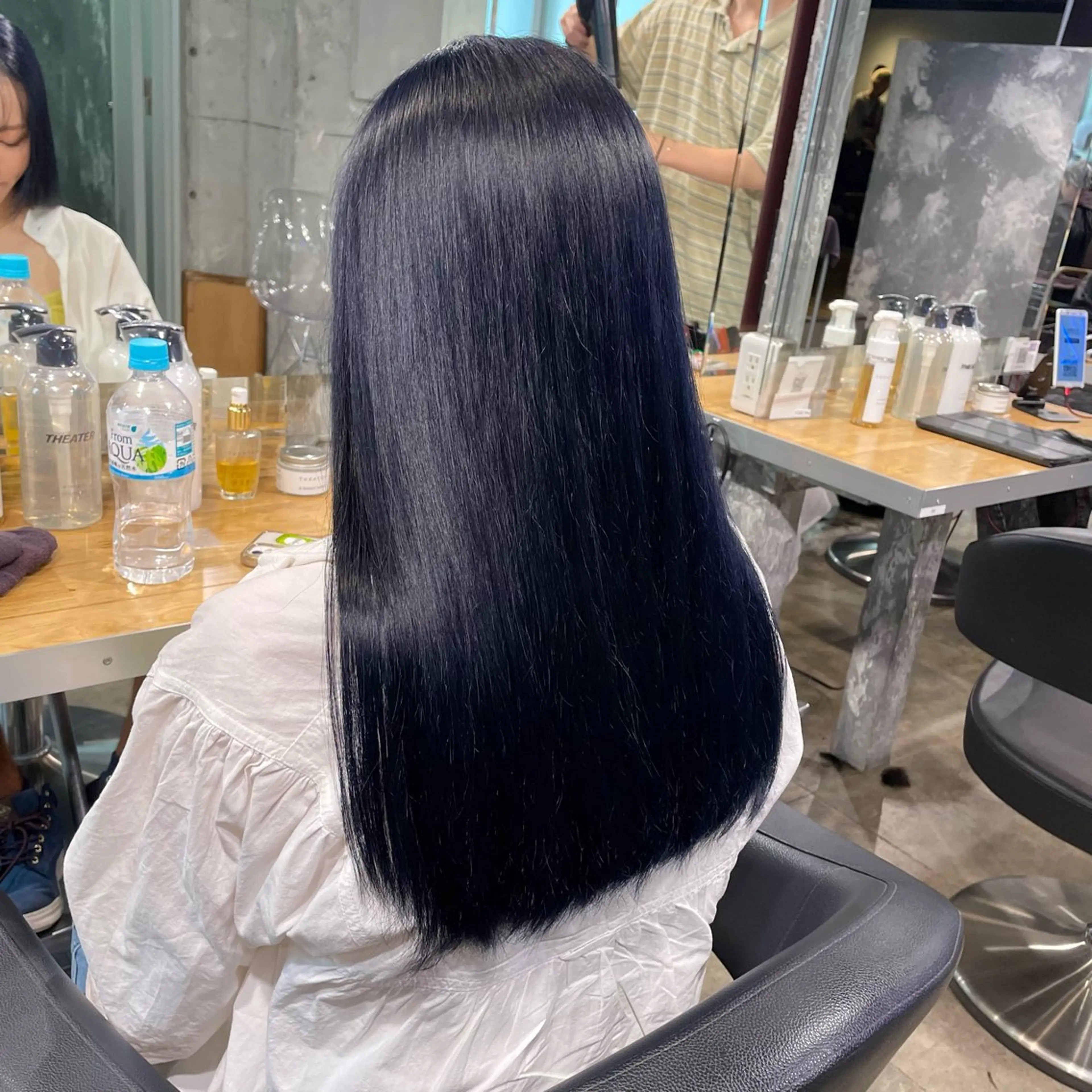 ロング カラー 黒髪 ブルーカラー ブルーブラック alicetokyo 🦋宮葉🦋のマツエク・マツパデザイン