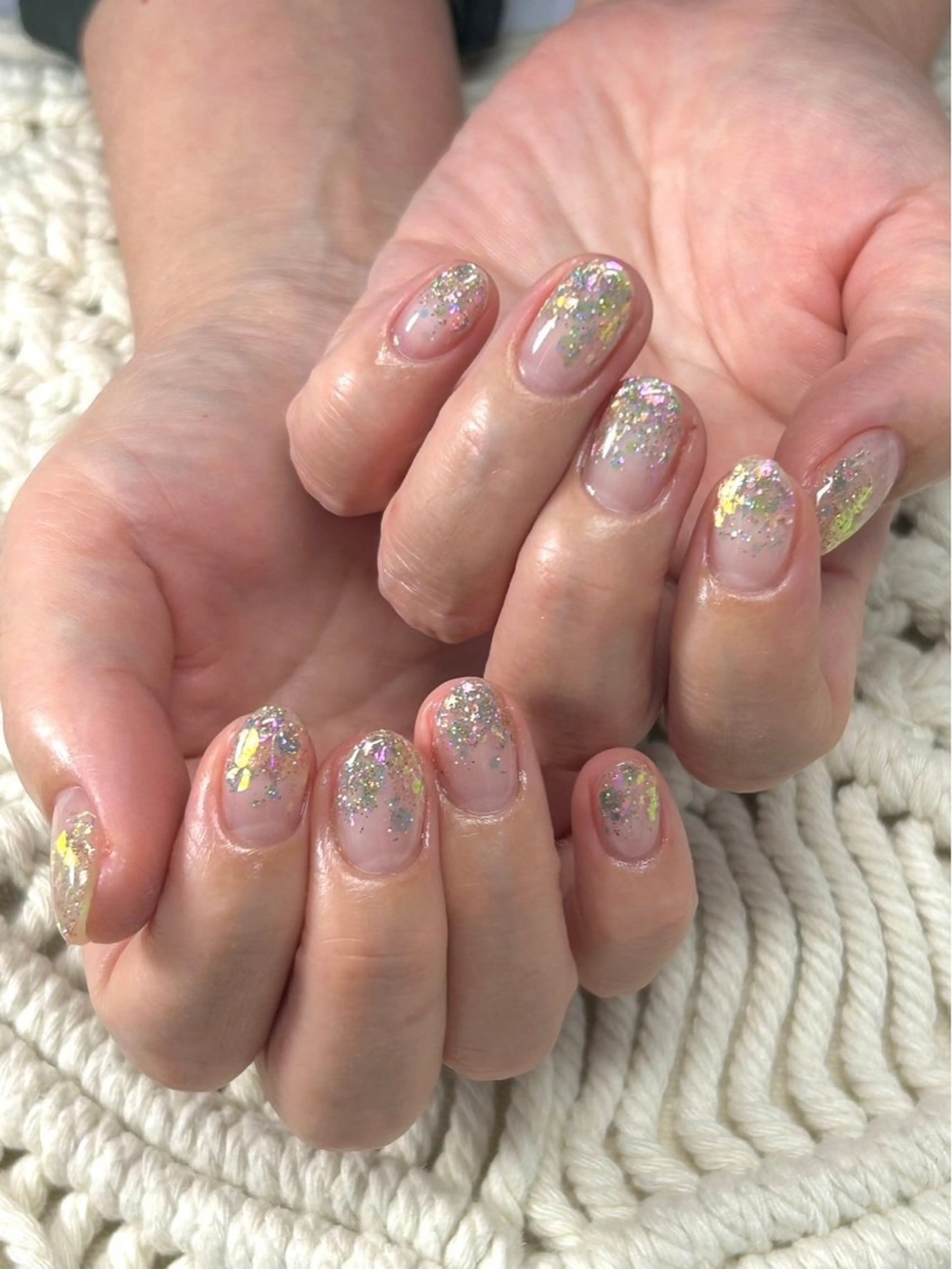 ネイル グラデーション ラメ(グリッター) ラメグラデーション ワンカラーネイル Likeモデル 募集中のネイルデザイン