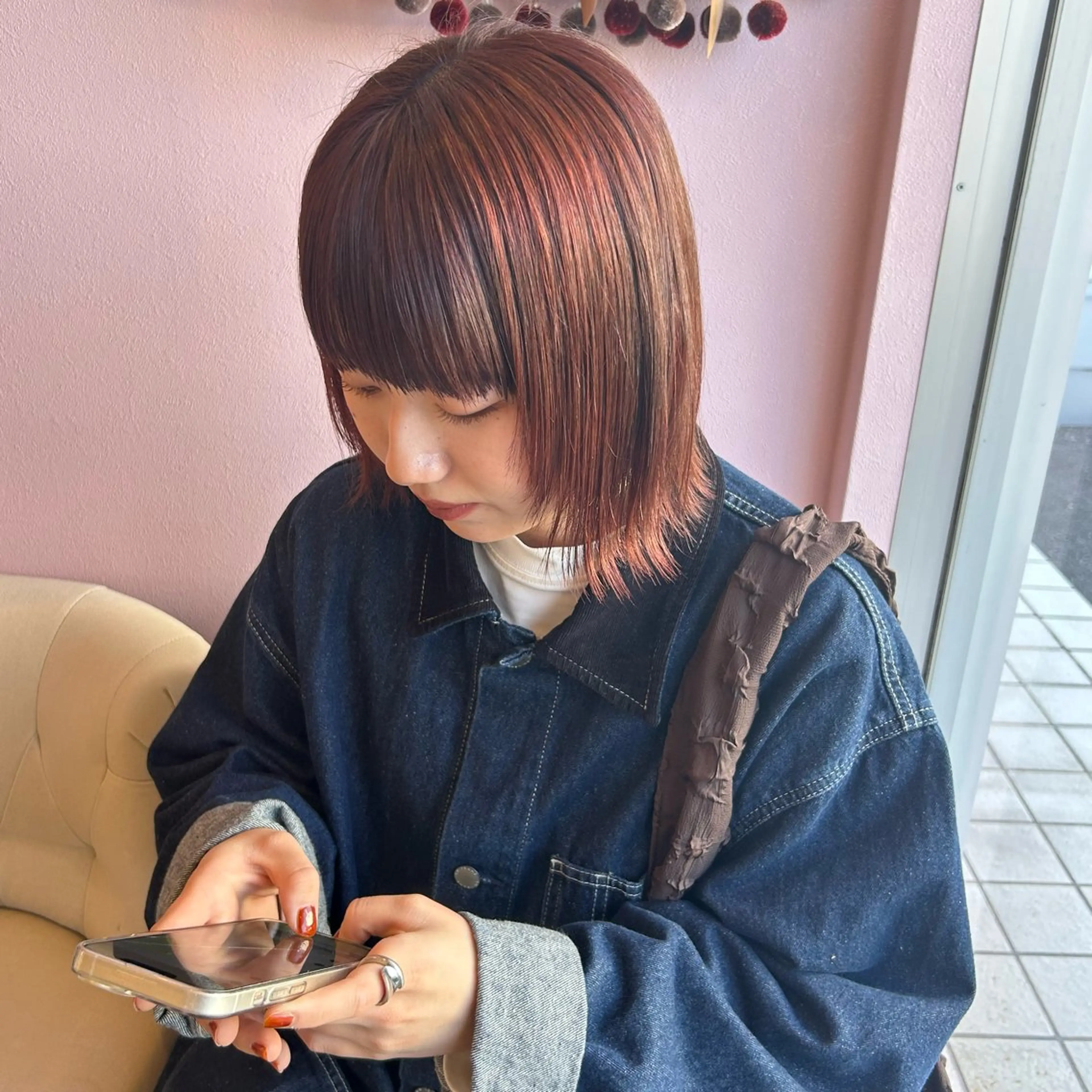 ミディアム カラー カット ヘアカラー トリートメント 💙ルル💙 ハイトーン/レイヤーのヘアスタイル