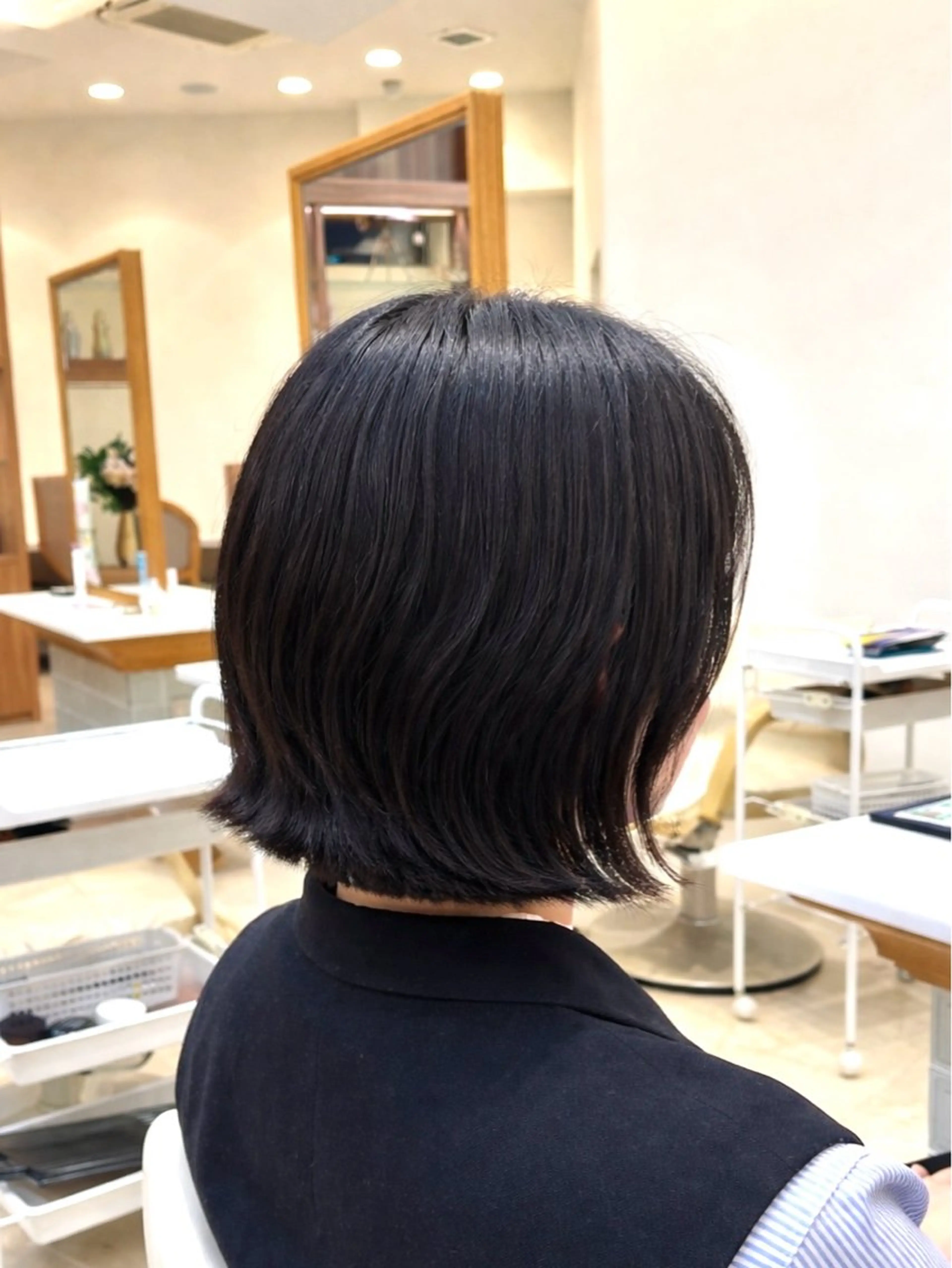 ミディアム カラー ボブレイヤー ボブ レイヤーカット カット パーマ 【朝ラクボブ】 梅木和也のヘアスタイル